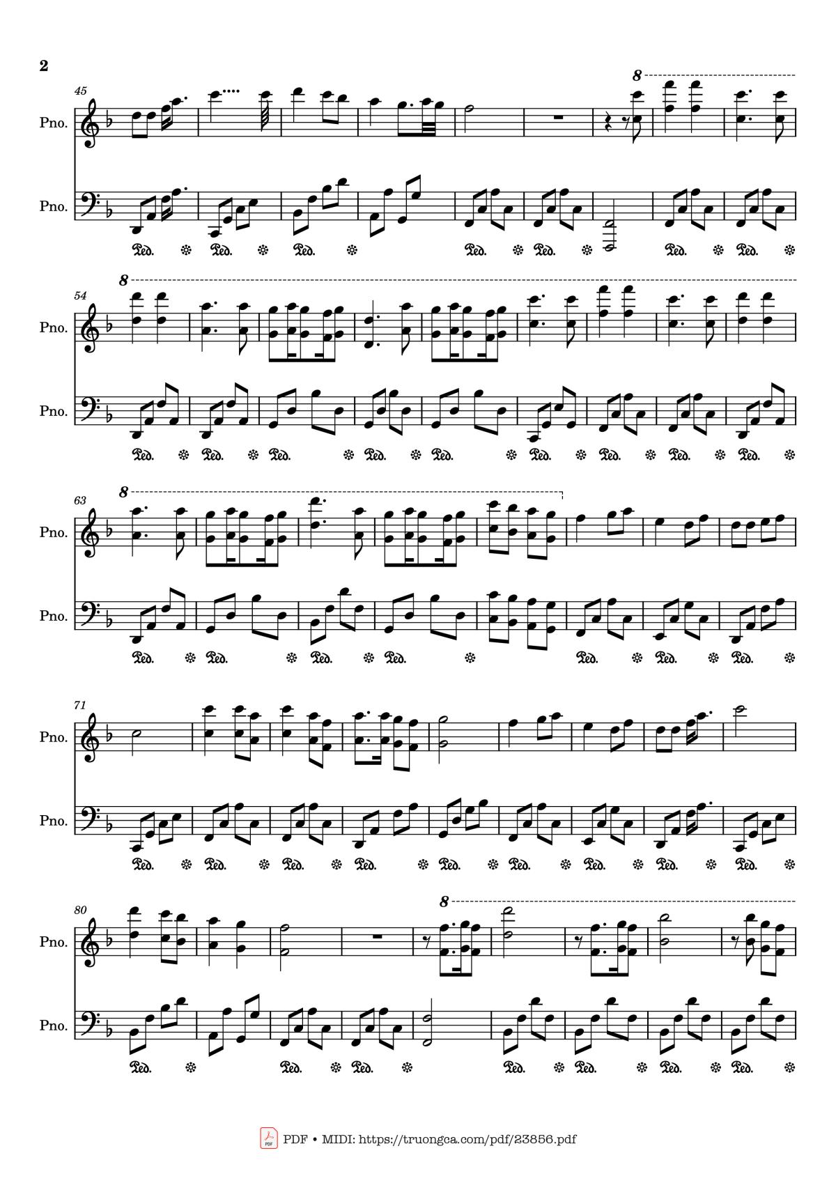 Page 2 of the piano sheet music PDF – Đón xuân Sheet Piano by Phạm Đình Chương