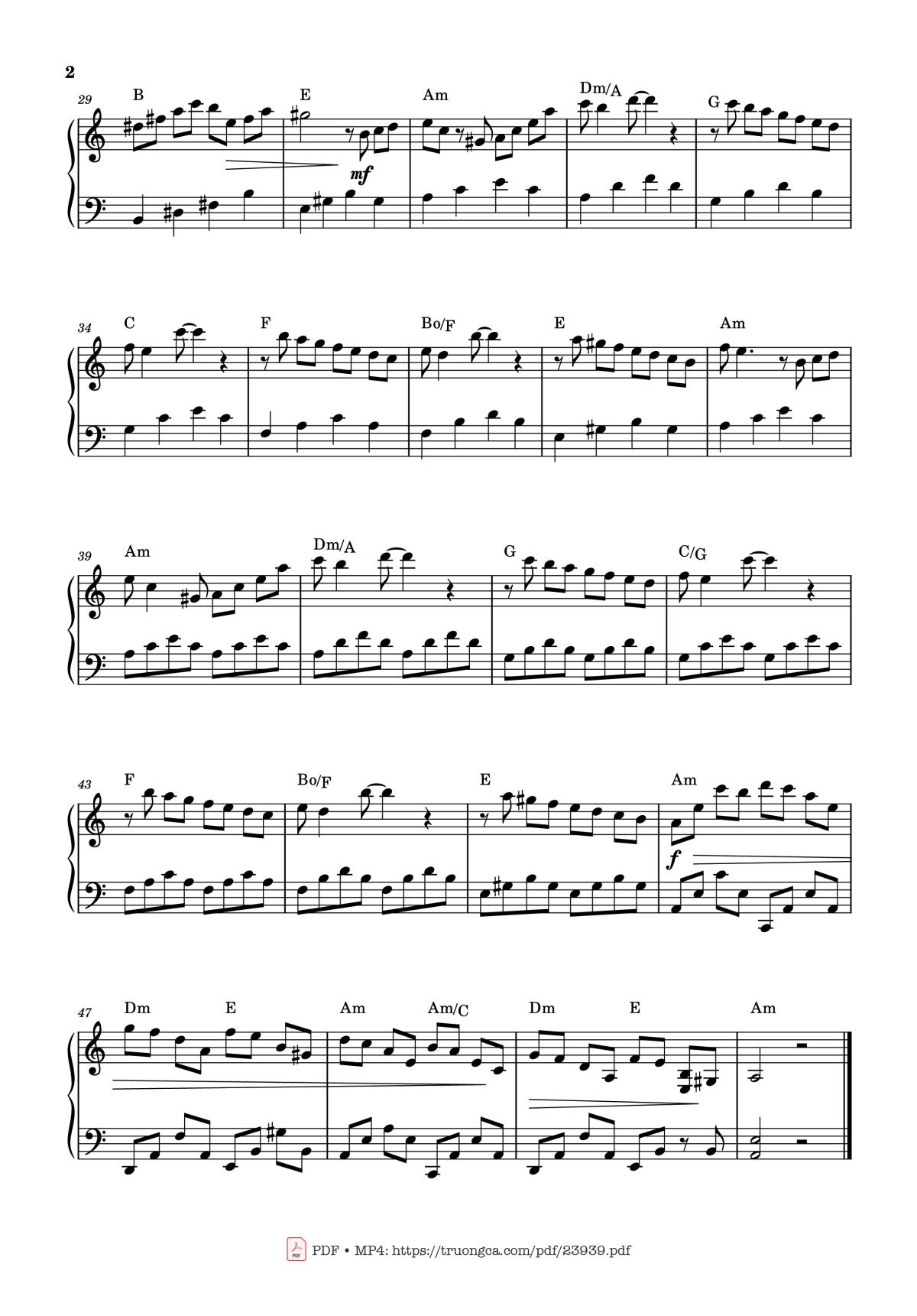Page 2 of the piano sheet music PDF – Toccata – Paul Mauriat - easy version Sheet Piano by Elena Di Guardo