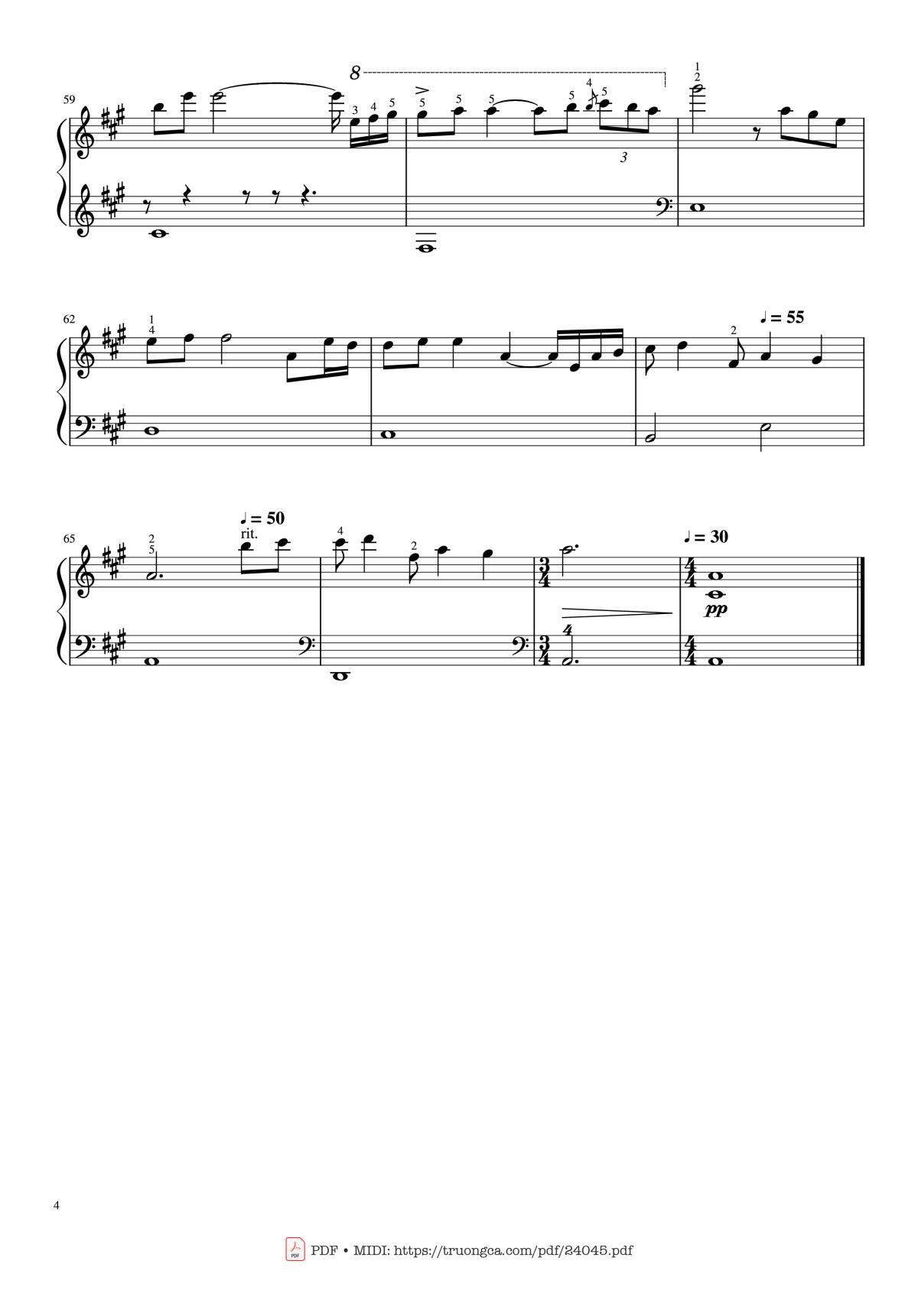 Page 4 of the piano sheet music PDF – Kiss The Rain Piano Simple by Yiruma