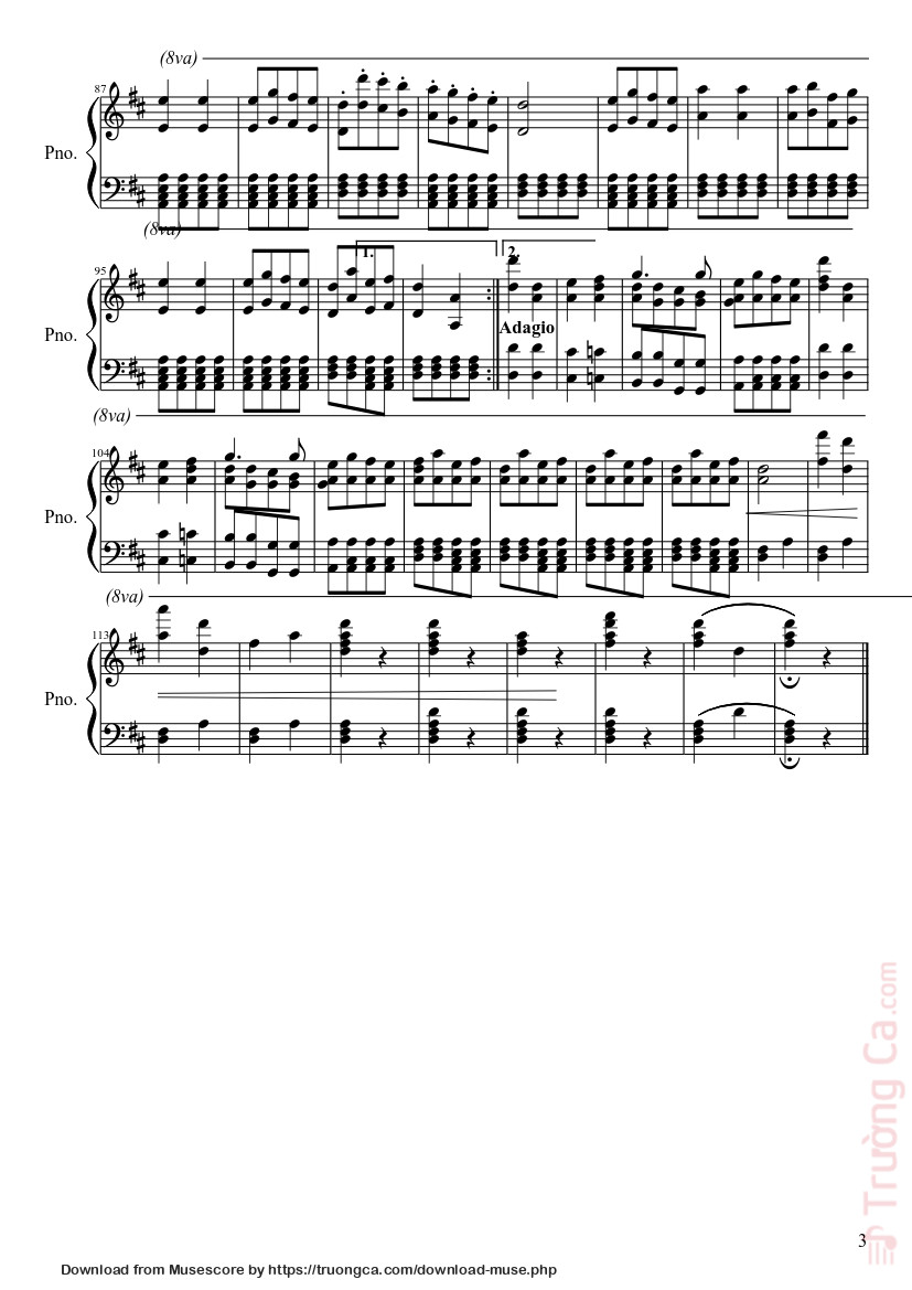 Page 3 of the piano sheet music PDF – Can Can Sheet Piano by Nejakej.Honza1