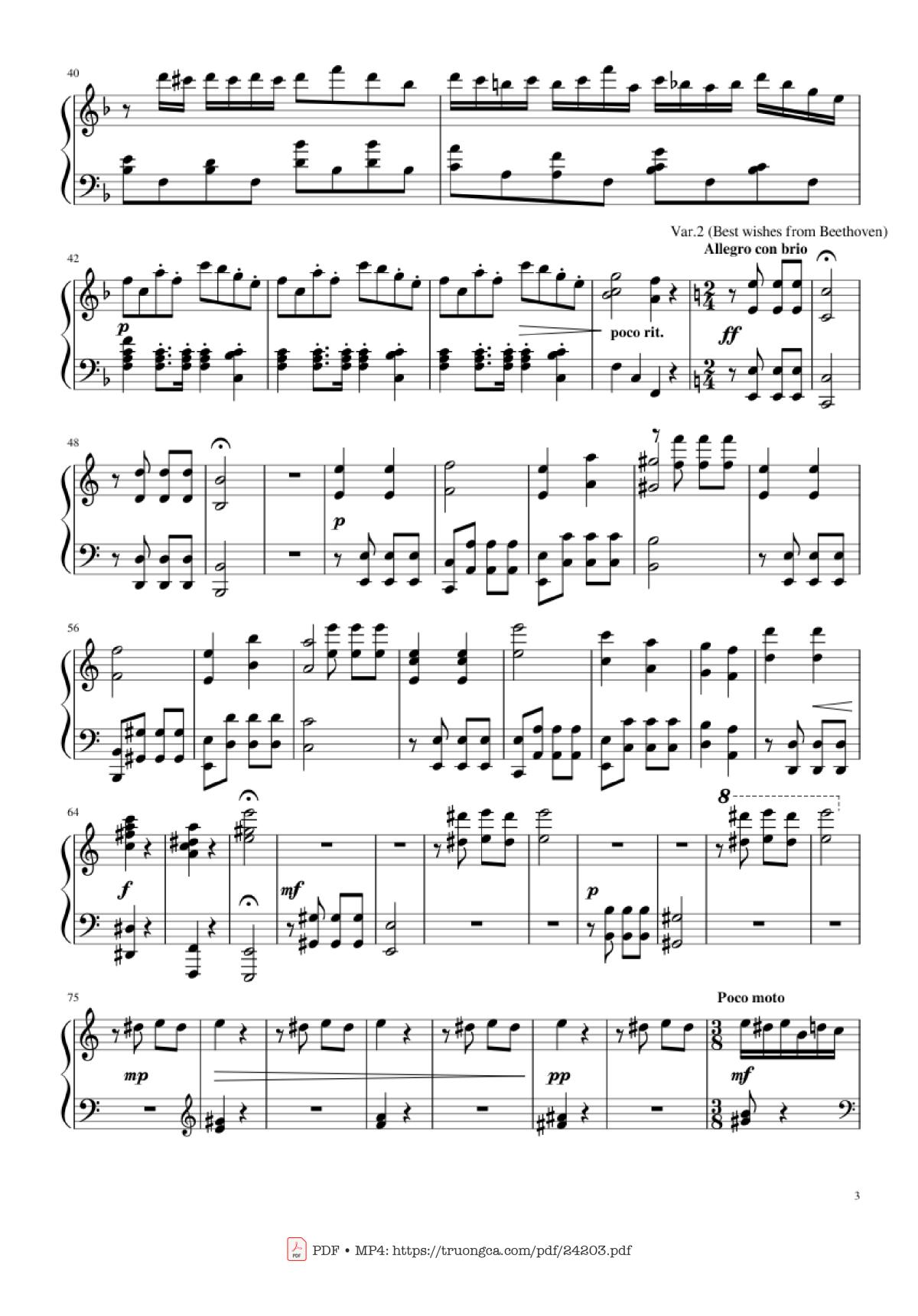 Page 3 of the piano sheet music PDF Piano – Happy Birthday Variations Sheet Piano by Piano Ninja