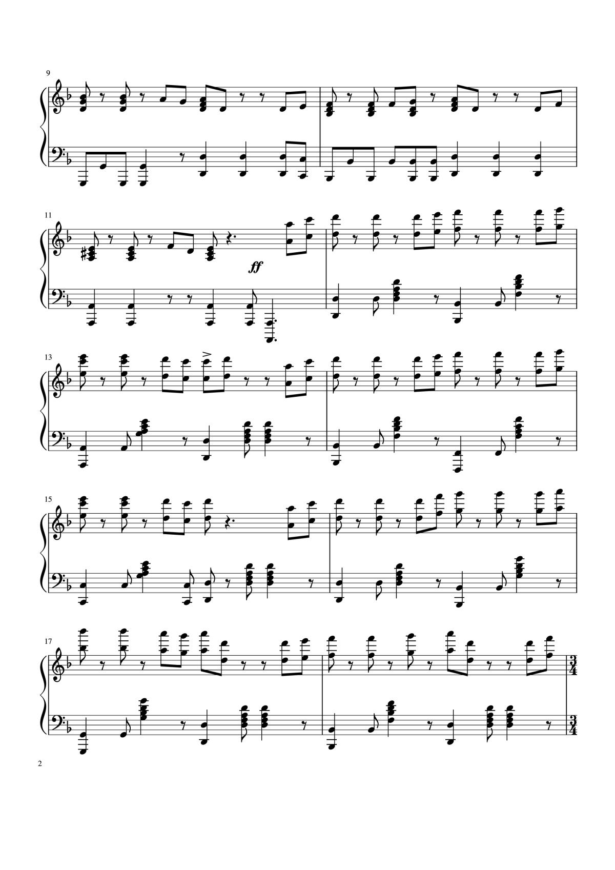 Page 2 of the piano sheet music PDF – Pirates of the Caribbean Sheet Piano by BarbossaThePianist