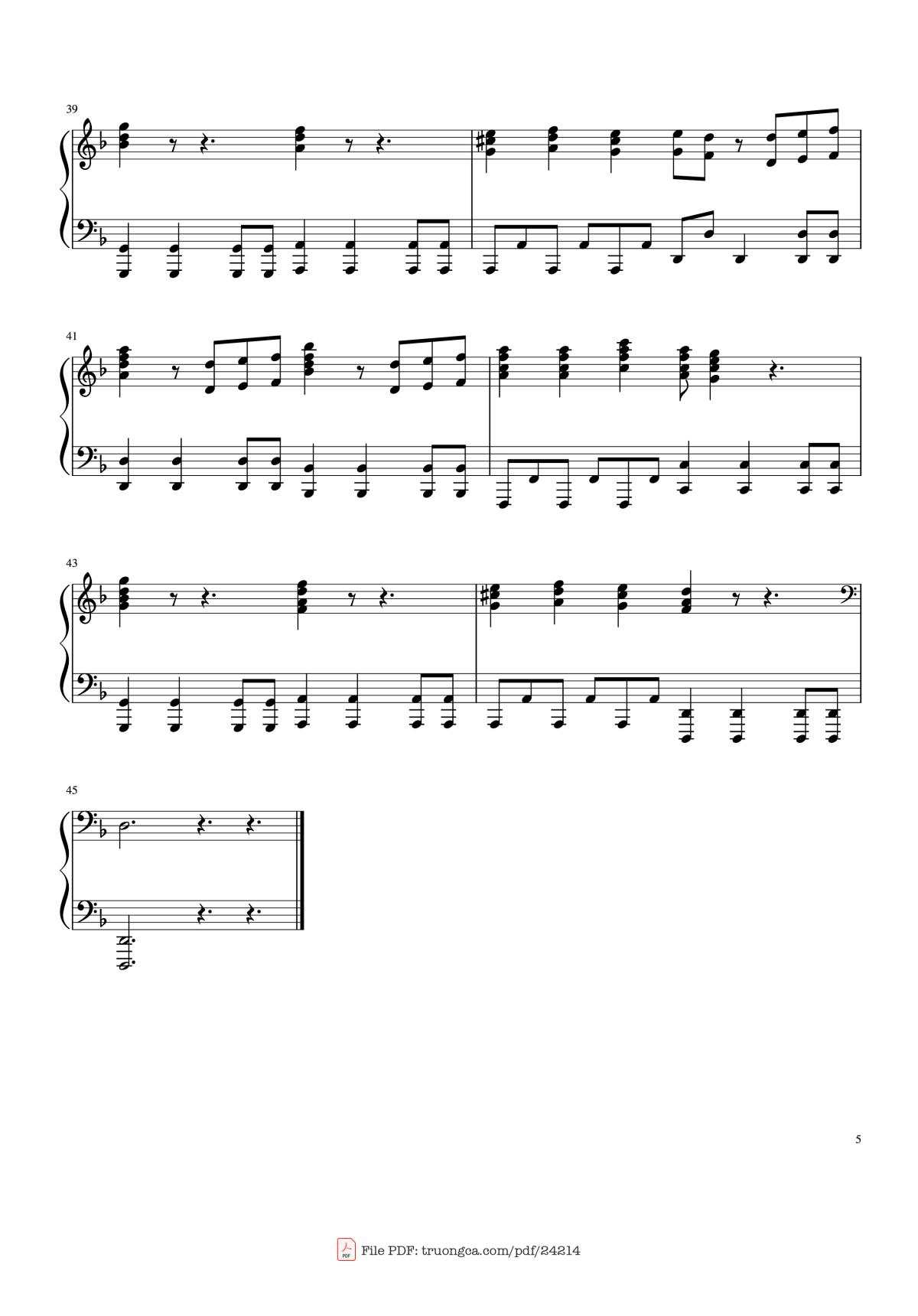 Page 5 of the piano sheet music PDF – Pirates of the Caribbean Sheet Piano by BarbossaThePianist