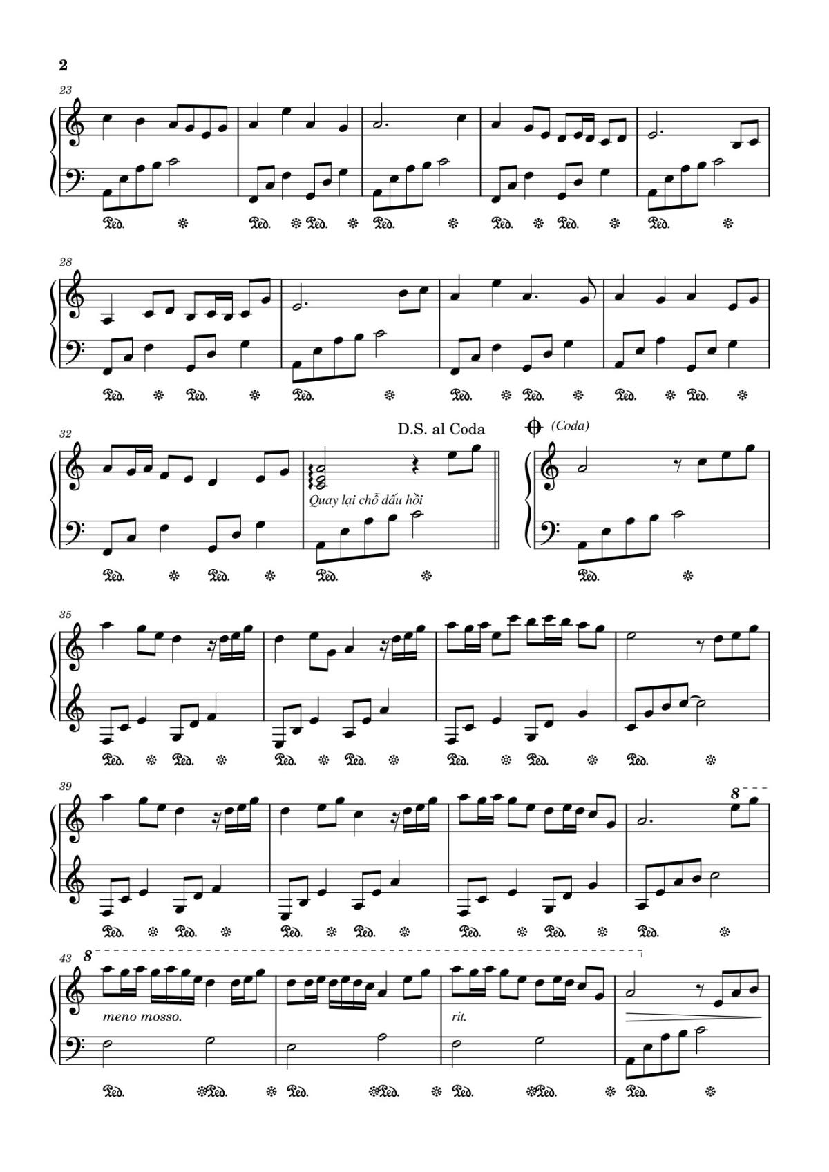 Page 2 of the piano sheet music PDF – WINDY HILL Sheet Piano by Minhthomas