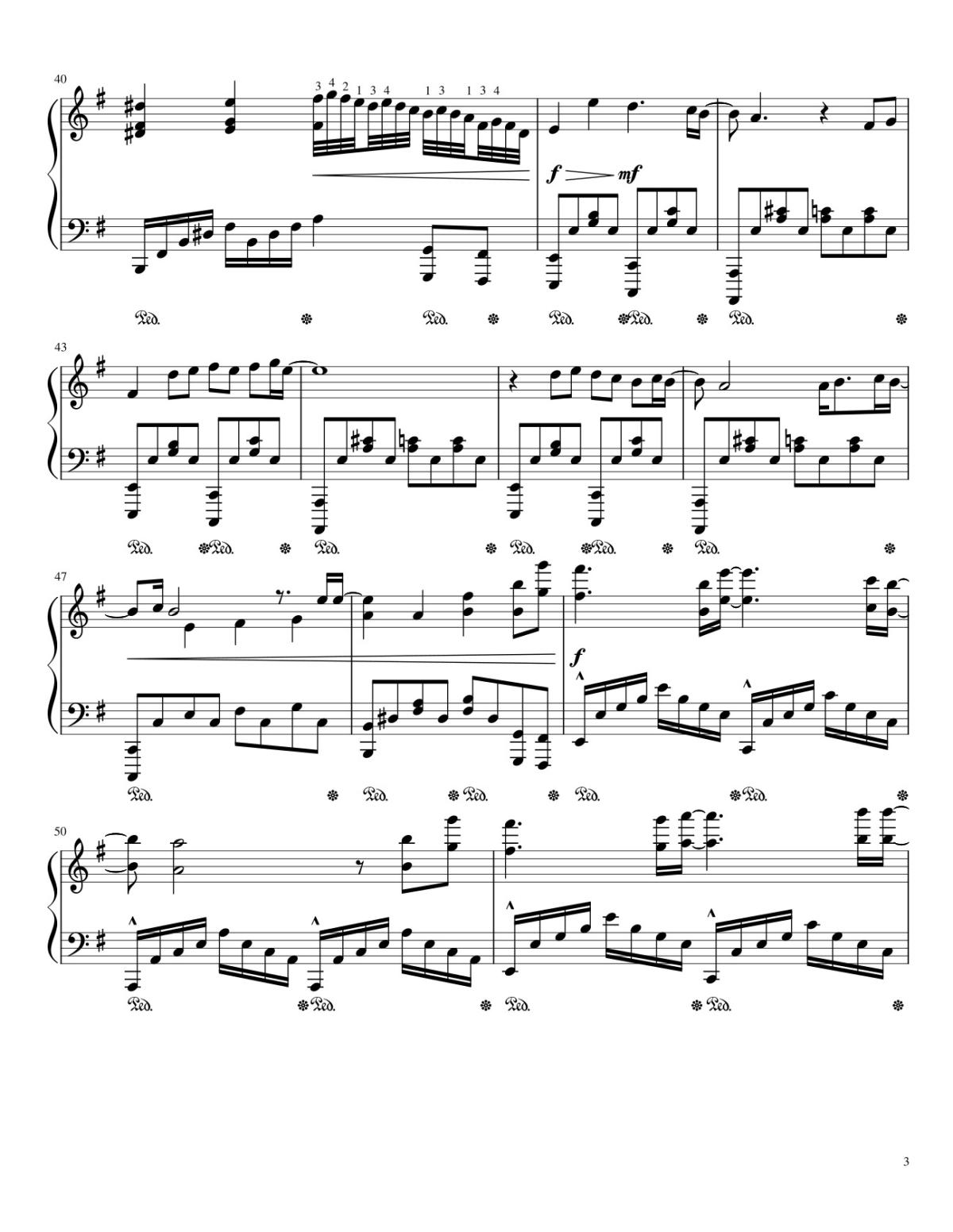 Page 3 of the piano sheet music PDF – No Time To Die Sheet Piano by Nobii_Piano