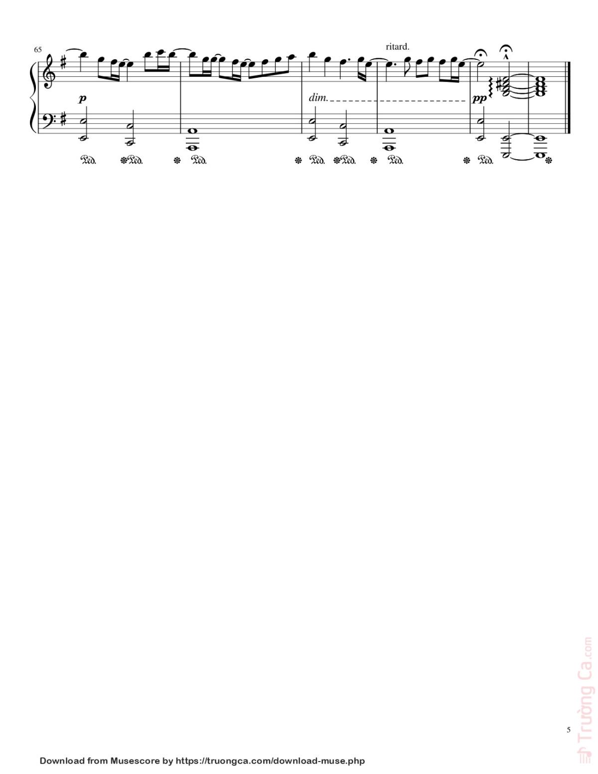 Page 5 of the piano sheet music PDF – No Time To Die Sheet Piano by Nobii_Piano