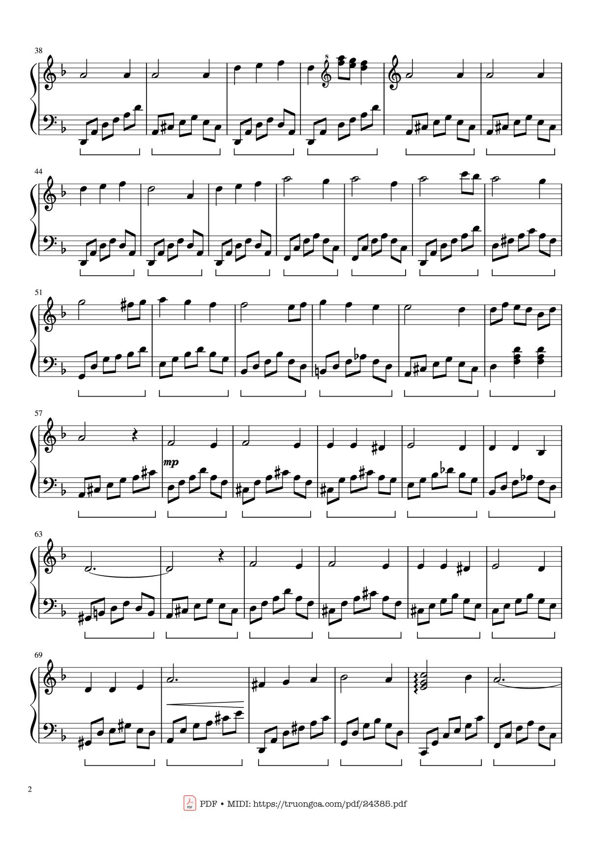 Page 2 of the piano sheet music PDF – Mùa Xuân Đầu Tiên Sheet Piano by Văn Cao