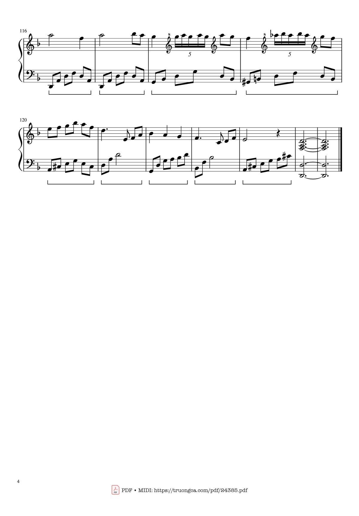 Page 4 of the piano sheet music PDF – Mùa Xuân Đầu Tiên Sheet Piano by Văn Cao