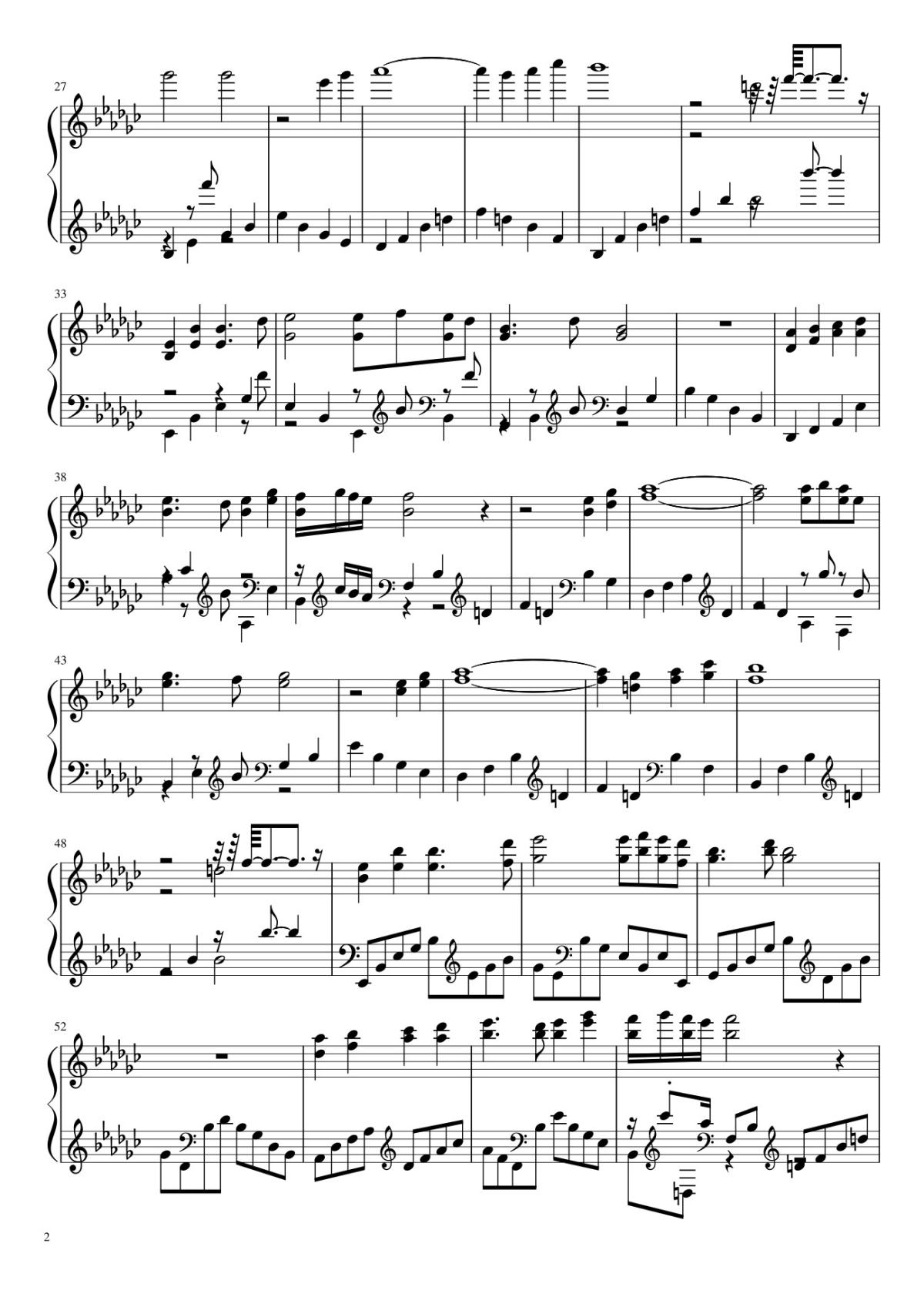 Page 2 of the piano sheet music PDF Piano – Tay trái chỉ trăng Sheet Piano by Maihao
