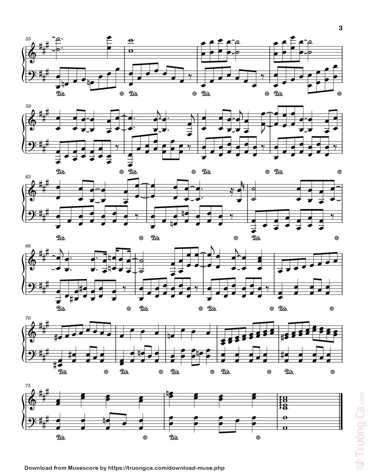 Page 3 of the piano sheet music PDF – Love – Wave to Earth Sheet Piano by Duy H Ha