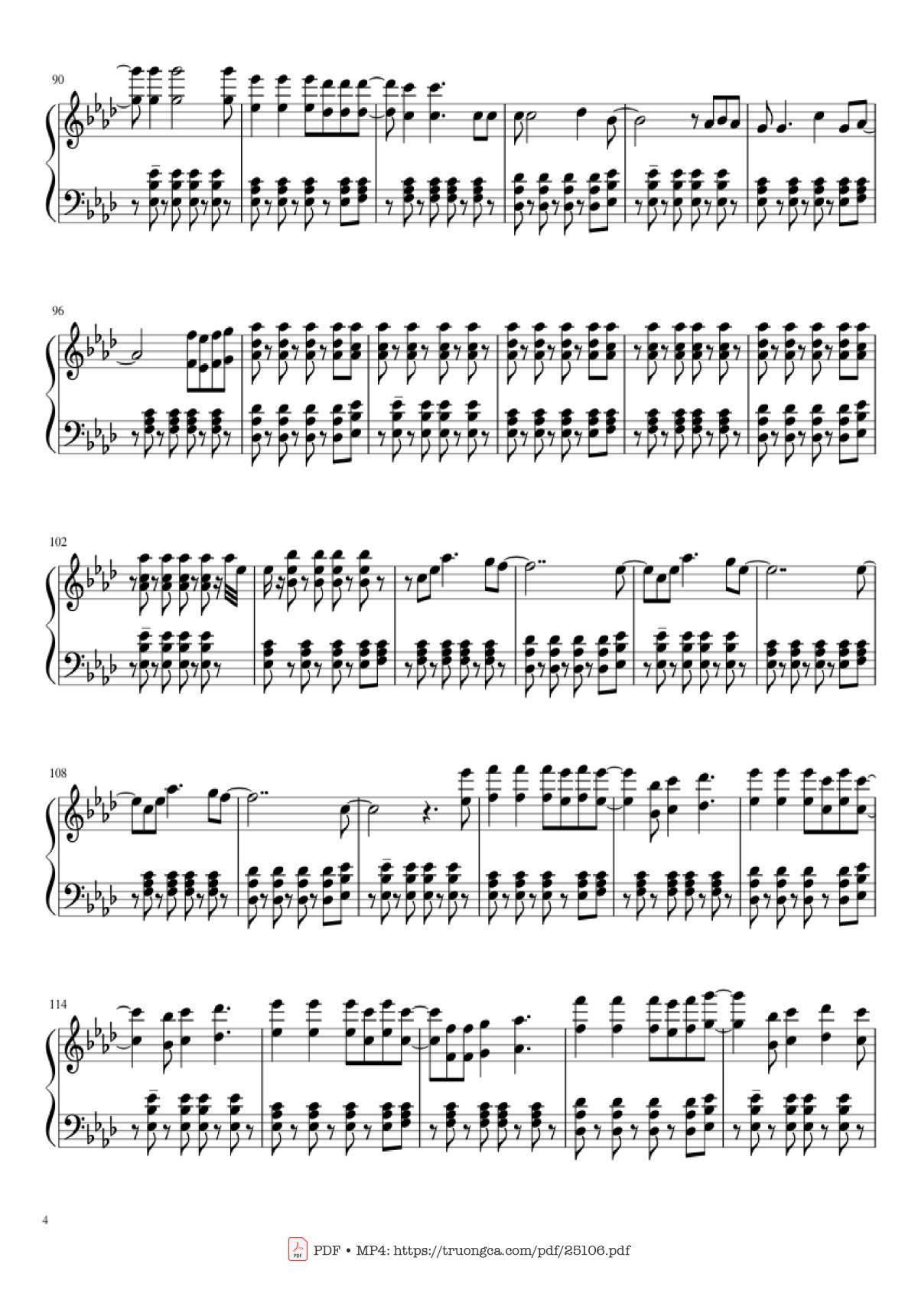 Page 4 of the piano sheet music PDF – Viva La vida Sheet Piano by Coldplay