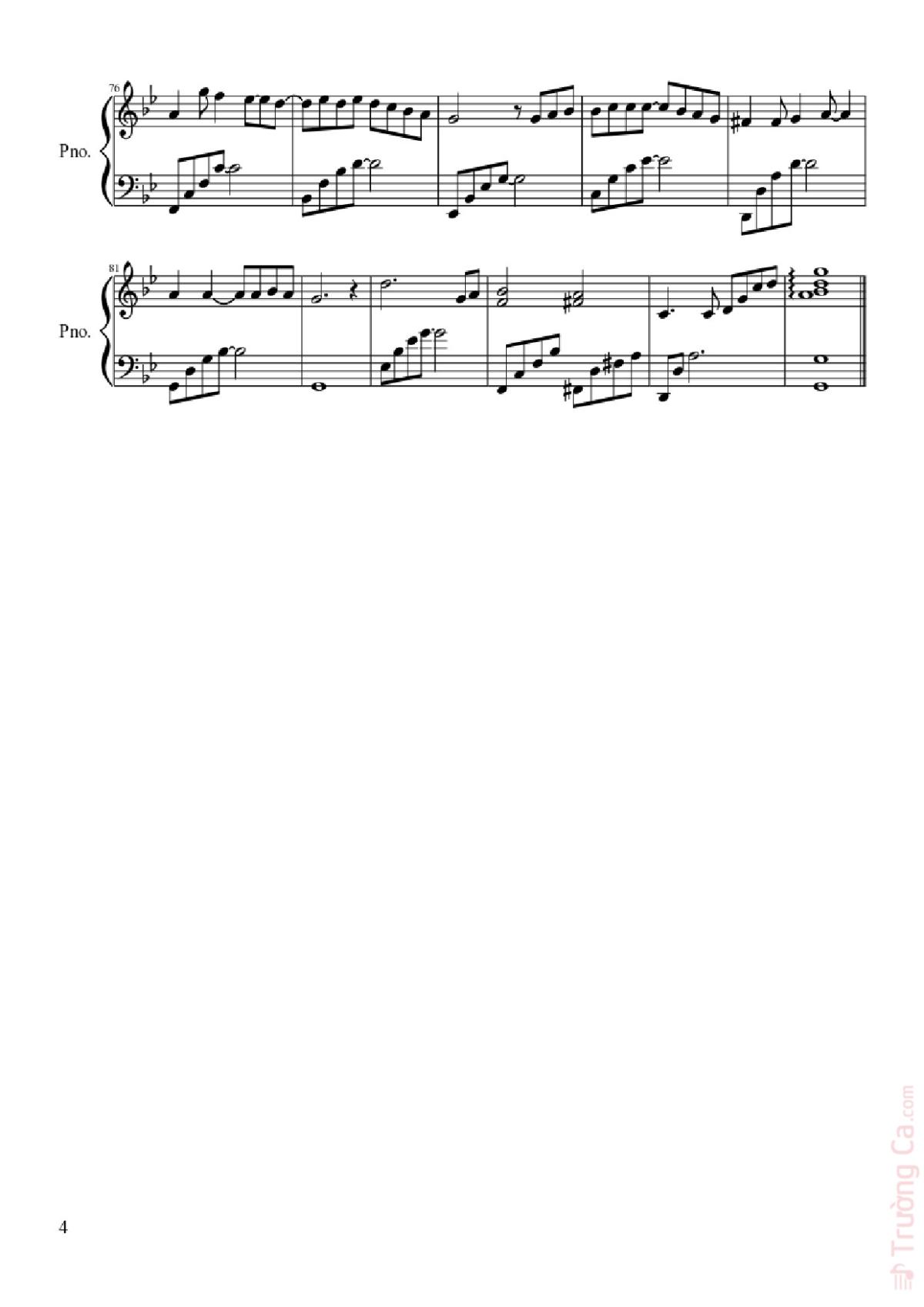 Page 4 of the piano sheet music PDF – Winter Sonata by Huong Dao