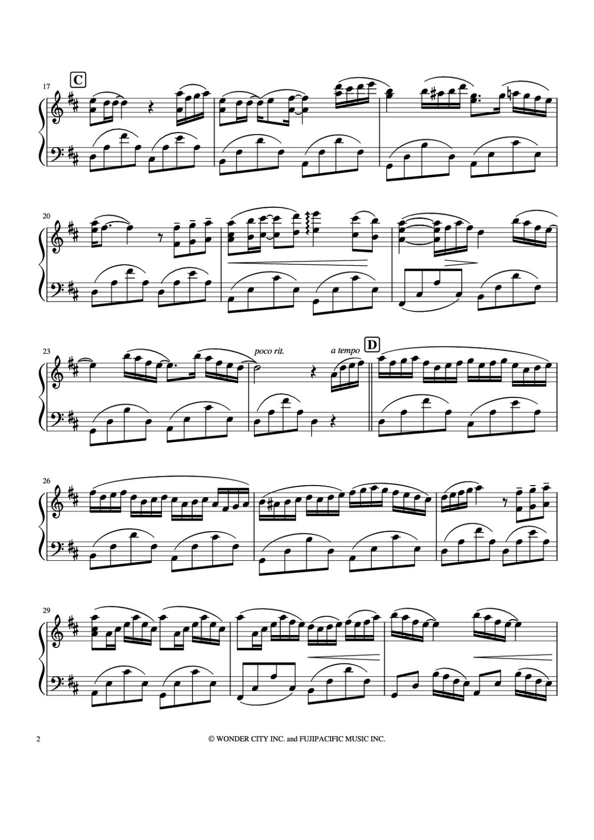 Page 2 of the piano sheet music PDF Piano – Spring Joe Hisaishi Piano by Joe Hisaishi