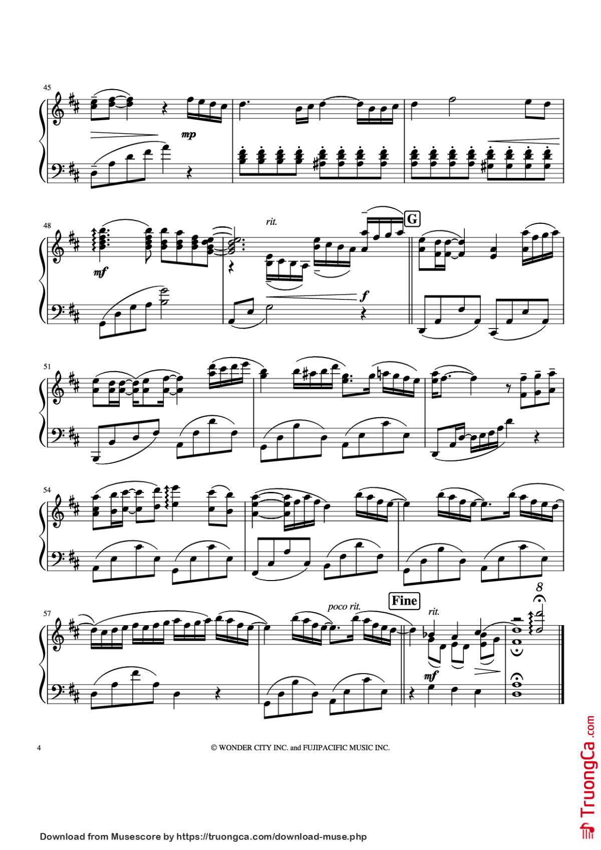 Page 4 of the piano sheet music PDF Piano – Spring Joe Hisaishi Piano by Joe Hisaishi