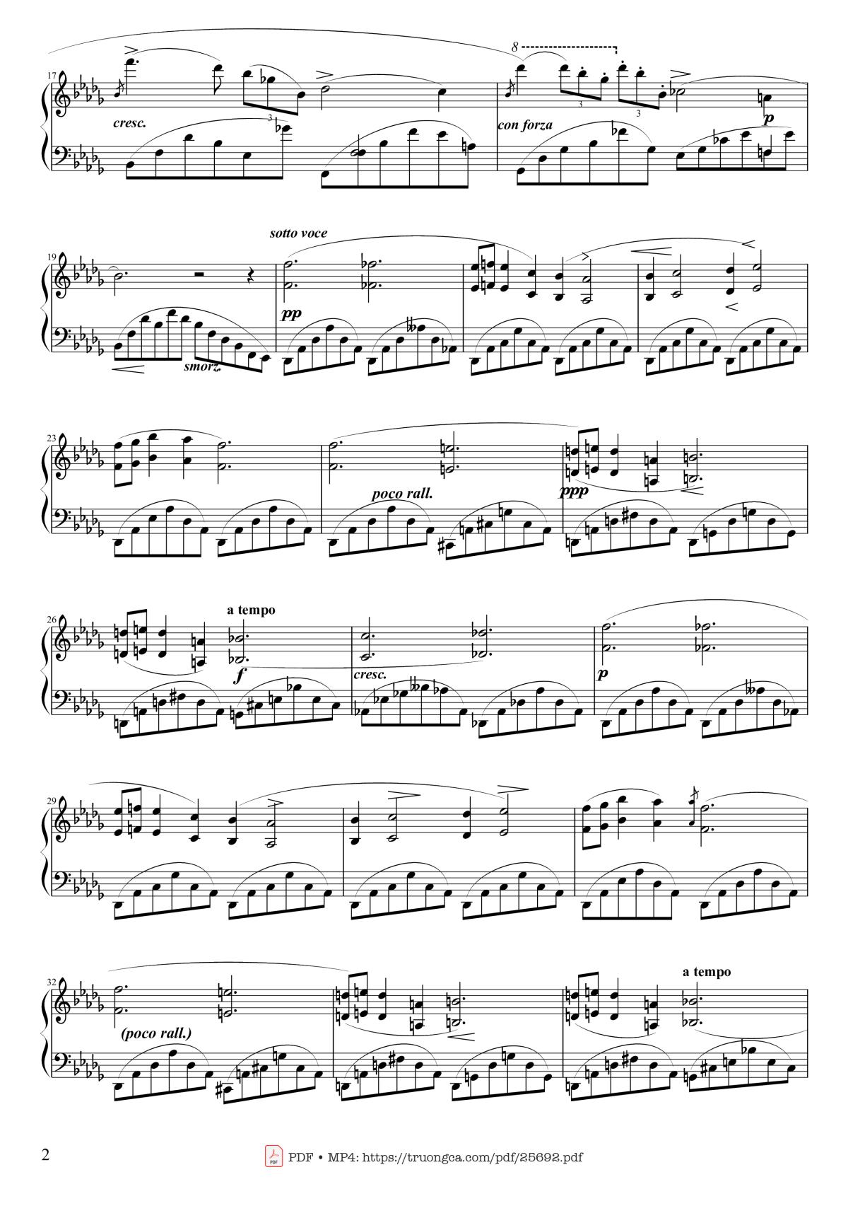 Page 2 of the piano sheet music PDF Piano – Nocturne Op. 9 No. 1 by Chopin