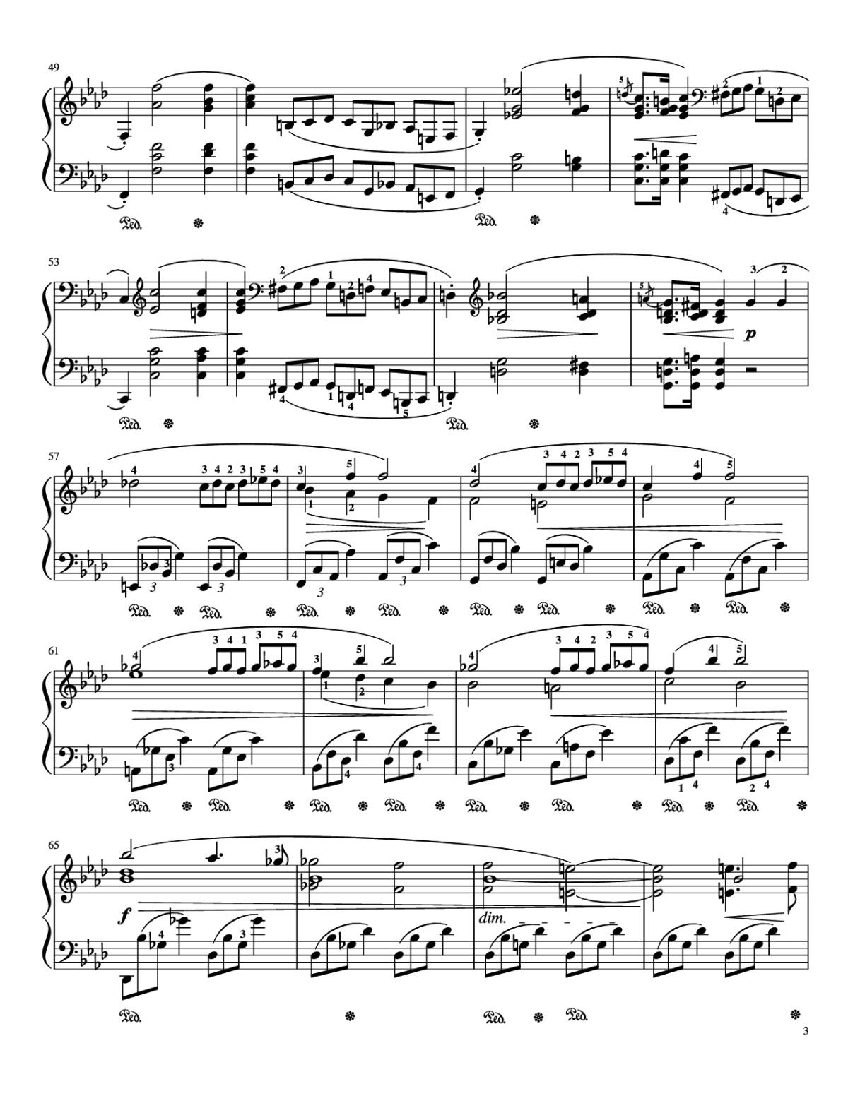 Page 3 of the piano sheet music PDF Piano – Nocturne Op. 55, No. 1 Piano by Chopin