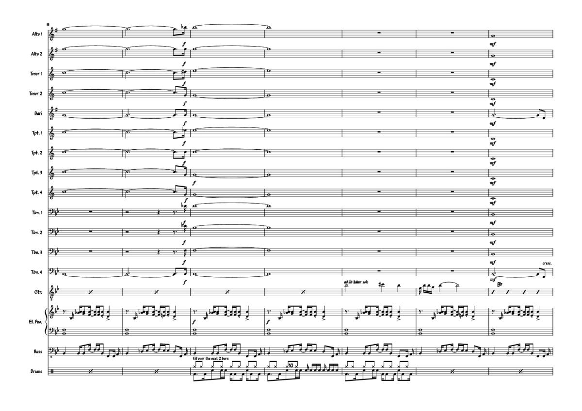 Page 10 of the piano sheet music PDF Piano – Also sprach the MC big band Piano by Composed: R Straus Modified: Doedato Arr for big band : Gav