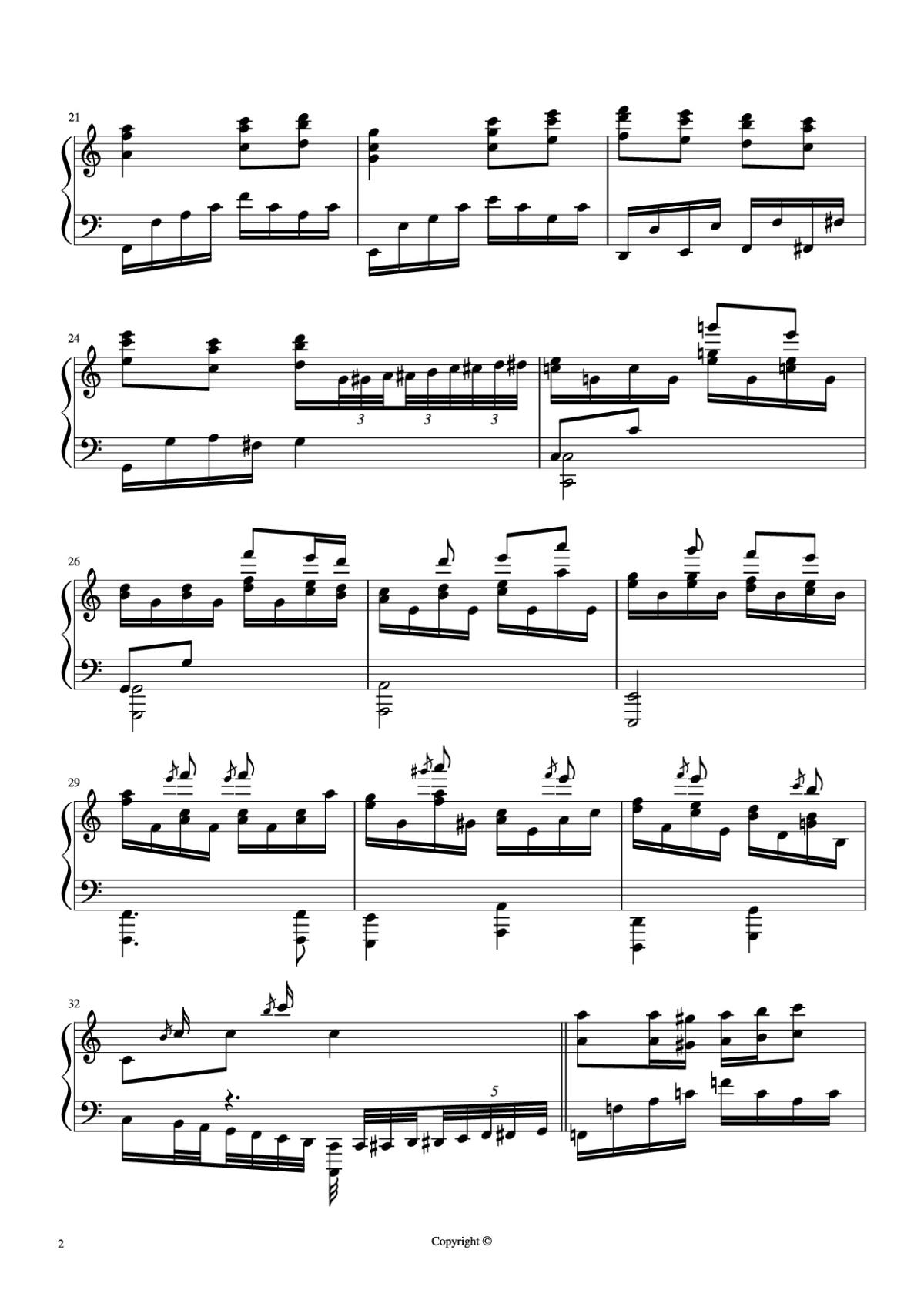 Page 2 of the piano sheet music PDF Piano – Ngày Xuân Long Phụng Sum Vầy Piano epic version by Hazel Nguyen