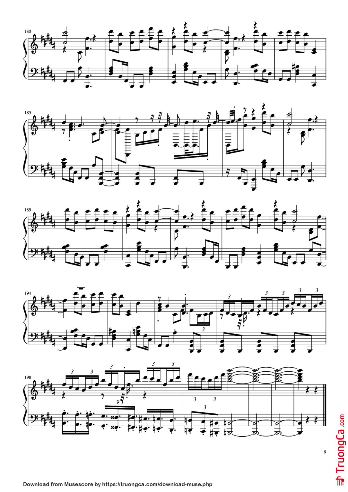 Page 9 of the piano sheet music PDF Piano – Đừng làm trái tim anh đau Piano by Bởi: Sơn Tùng M-PT