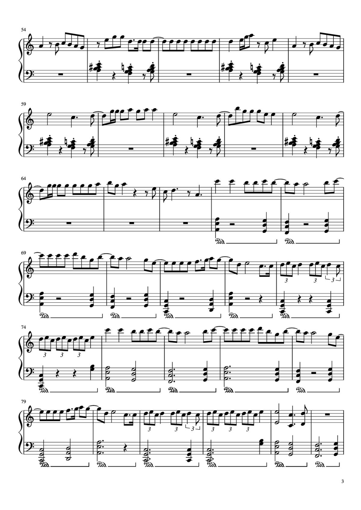 Page 3 of the piano sheet music PDF Piano – No Tears Left to Cry Piano by Ariana Grande, Max Martin and Savan Kotecha