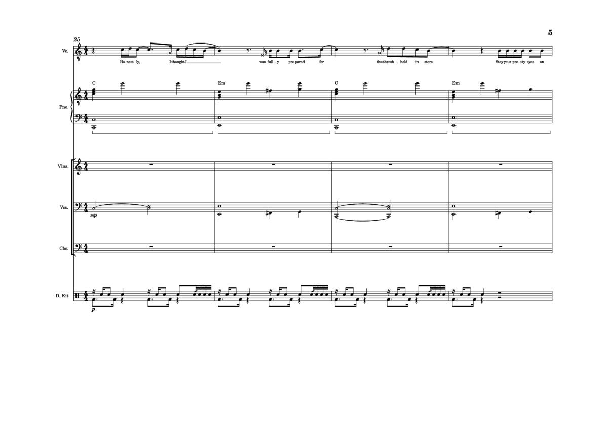 Page 5 of the piano sheet music PDF – The Line Piano by Twenty one pilots