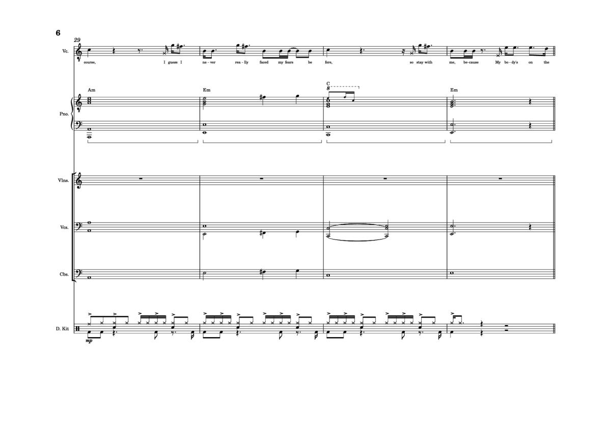 Page 6 of the piano sheet music PDF – The Line Piano by Twenty one pilots