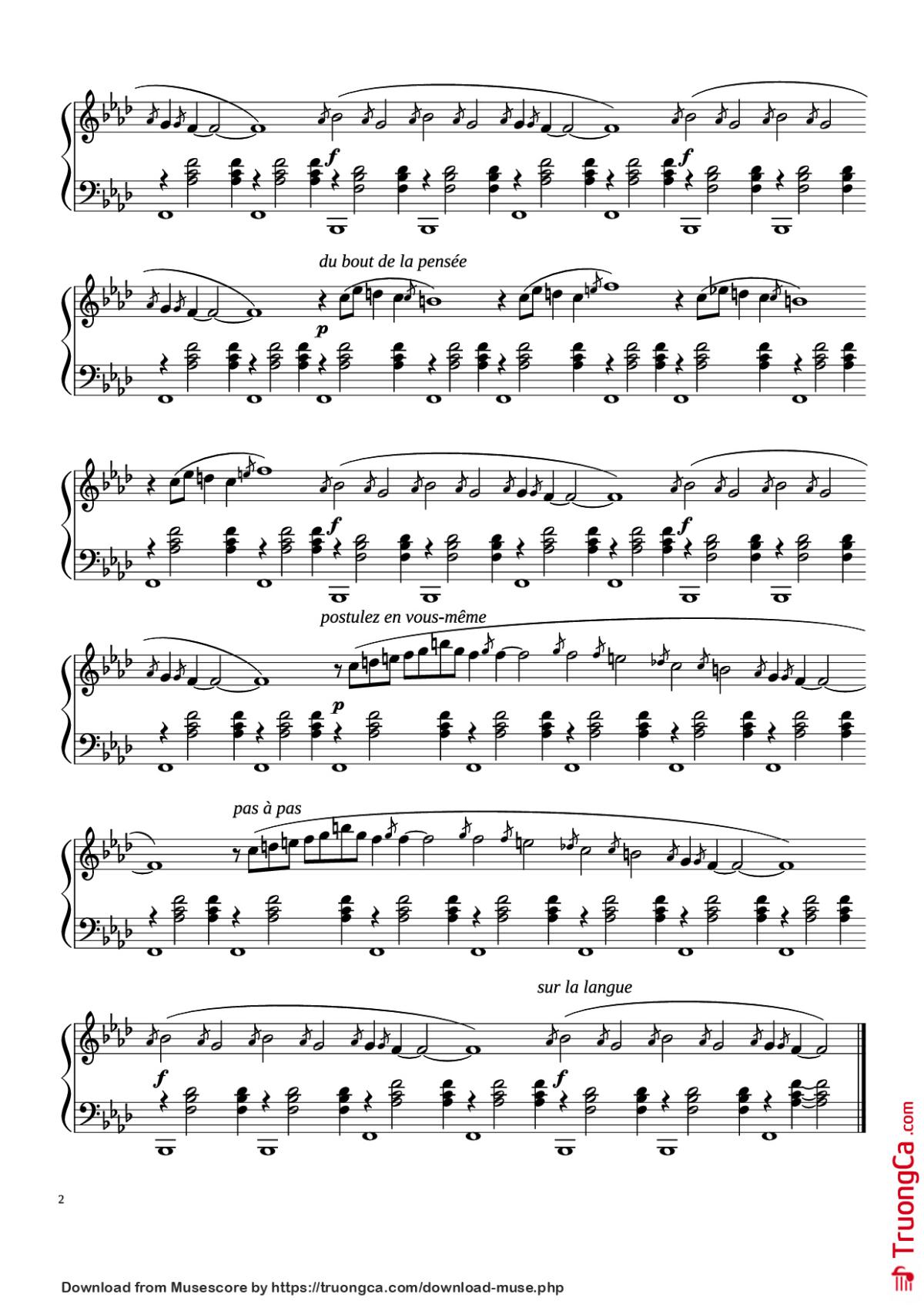 Page 2 of the piano sheet music PDF Piano – Gnossienne No. 1 by Erik Satie