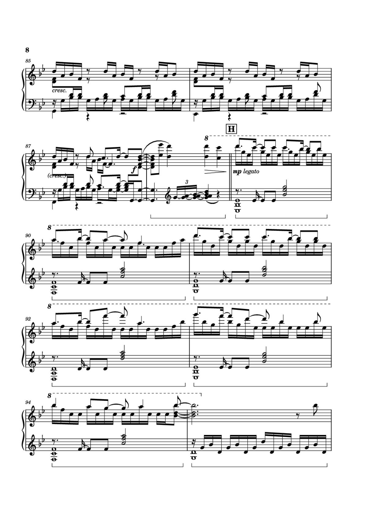 Page 8 of the piano sheet music PDF Piano – unravel Piano by Animenz