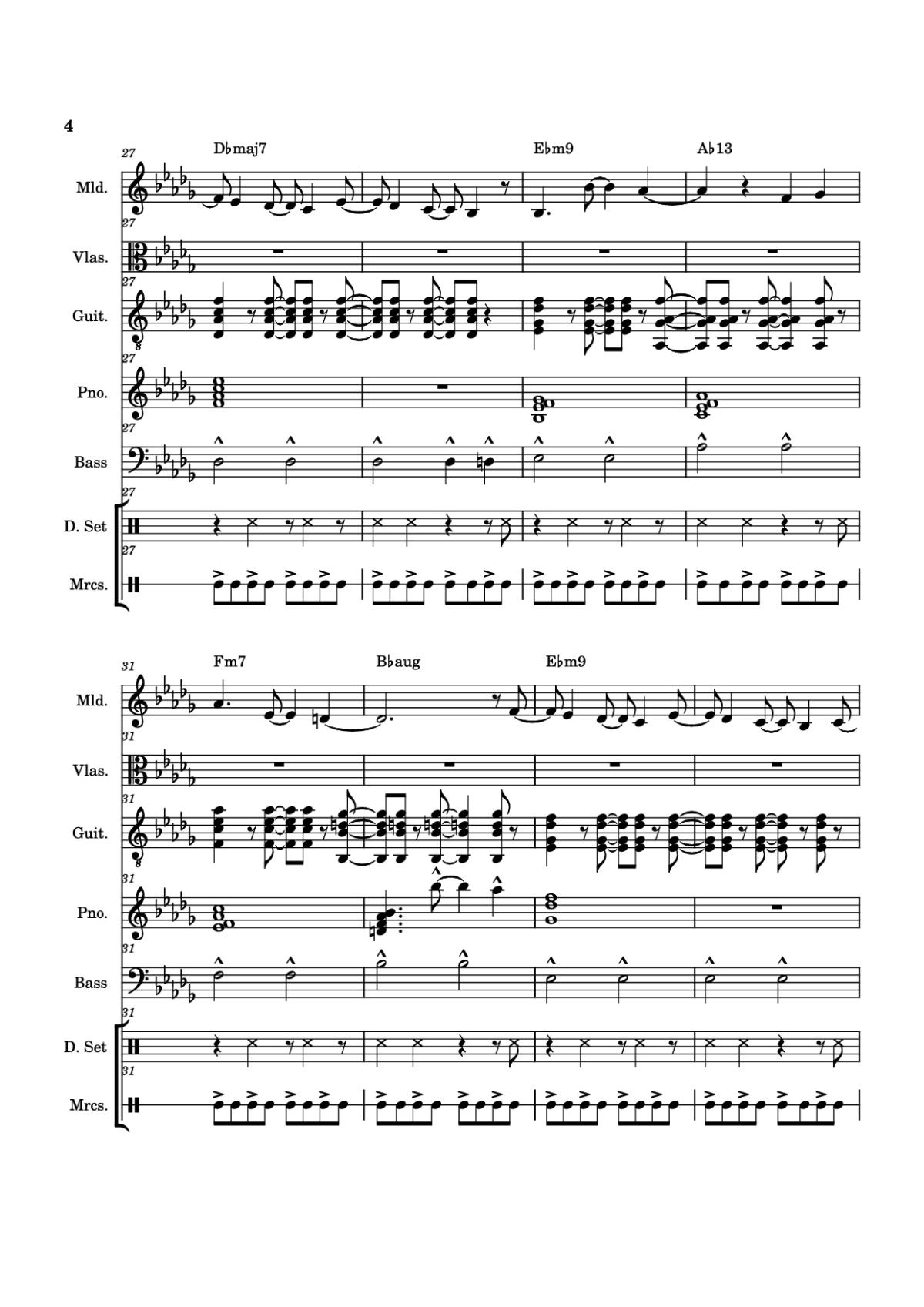 Page 4 of the piano sheet music PDF Piano Guitar Tab – From The Start Piano by Arrangement by ste