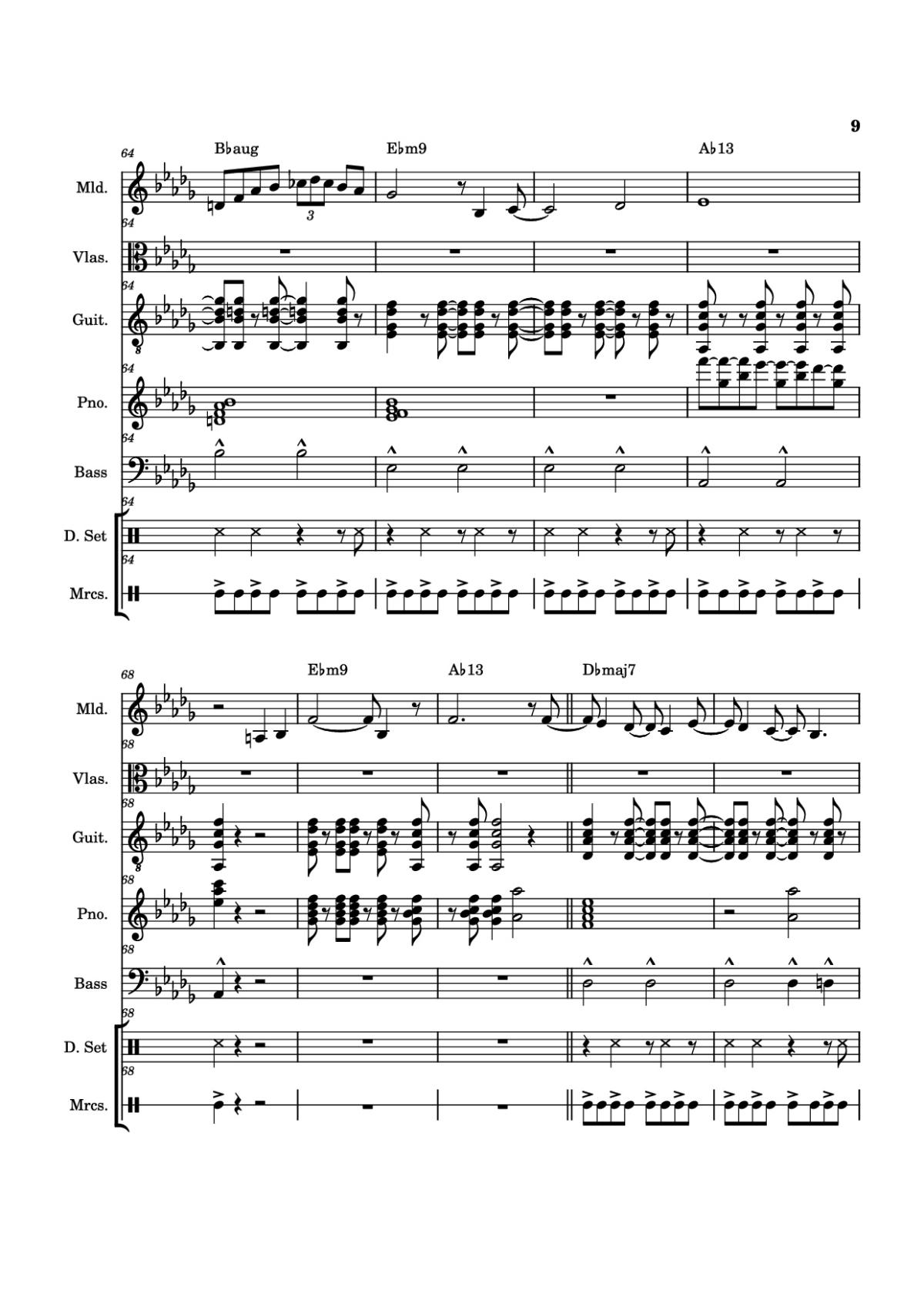 Page 9 of the piano sheet music PDF Piano Guitar Tab – From The Start Piano by Arrangement by ste