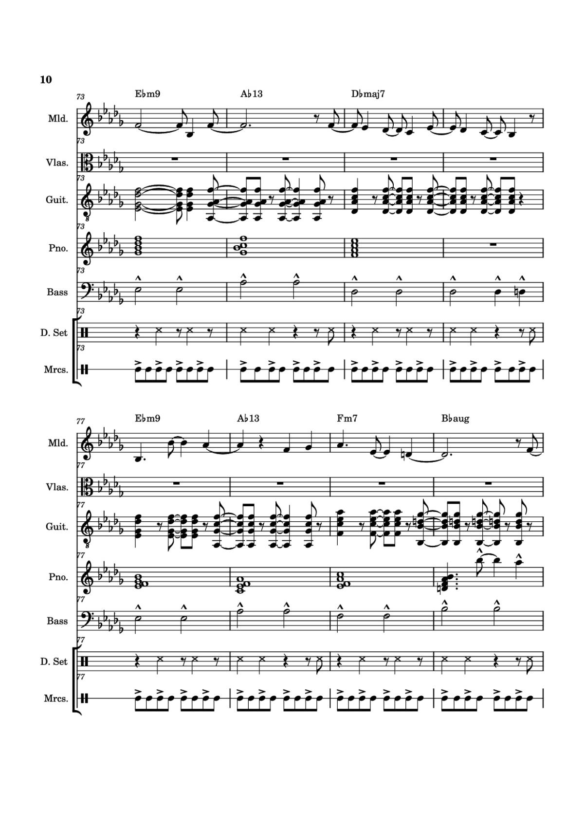Page 10 of the piano sheet music PDF Piano Guitar Tab – From The Start Piano by Arrangement by ste