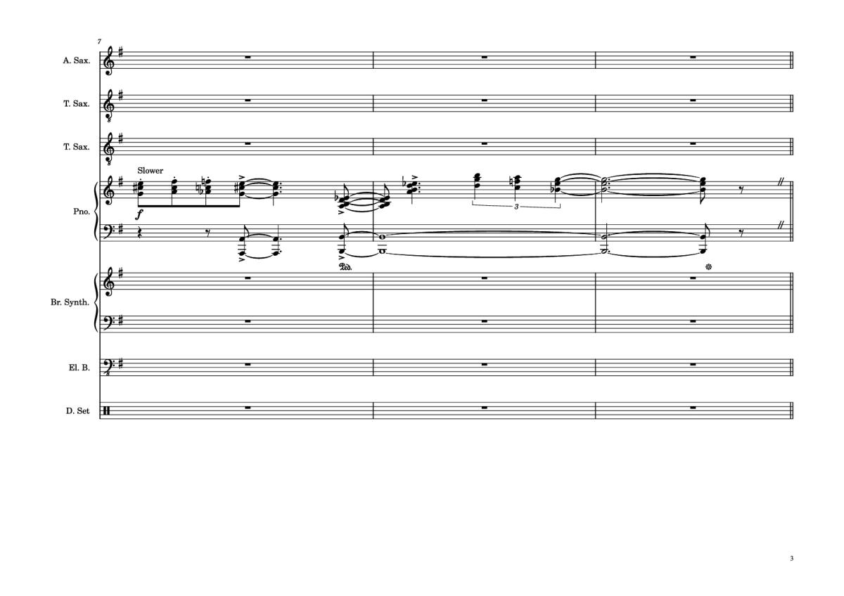 Page 3 of the piano sheet music PDF Piano Guitar Tab – 176th Street Piano by Transcribed by