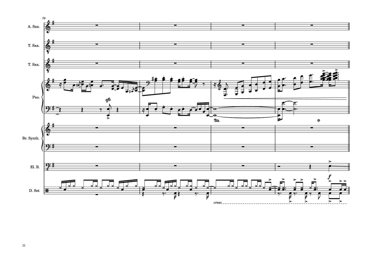 Page 22 of the piano sheet music PDF Piano Guitar Tab – 176th Street Piano by Transcribed by