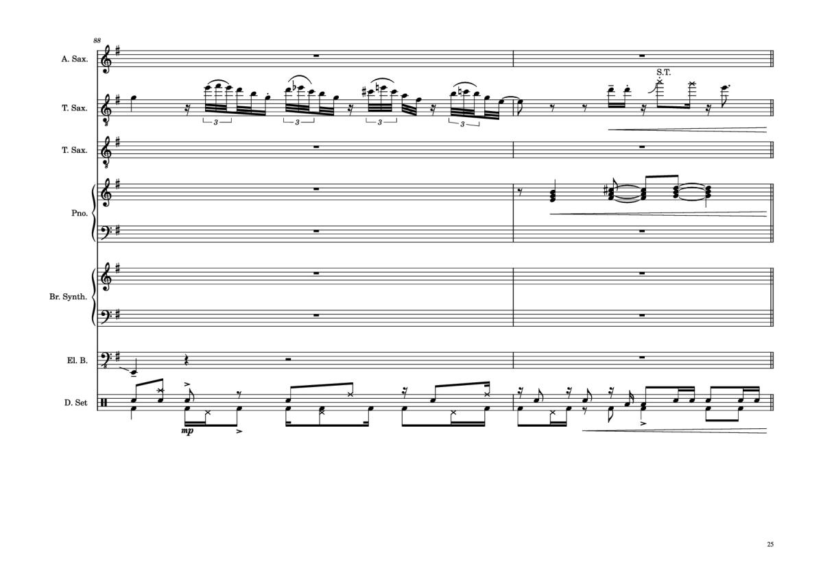 Page 25 of the piano sheet music PDF Piano Guitar Tab – 176th Street Piano by Transcribed by