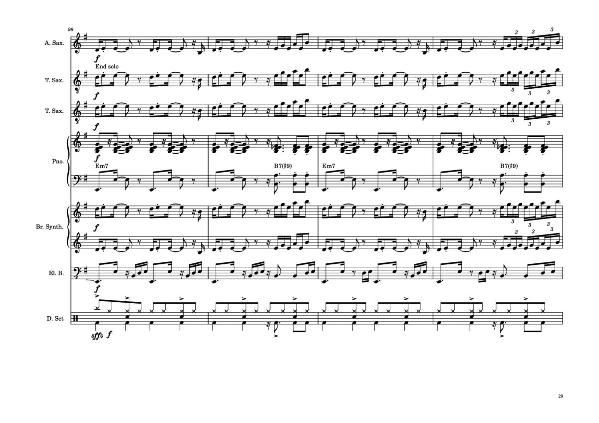 Page 29 of the piano sheet music PDF Piano Guitar Tab – 176th Street Piano by Transcribed by