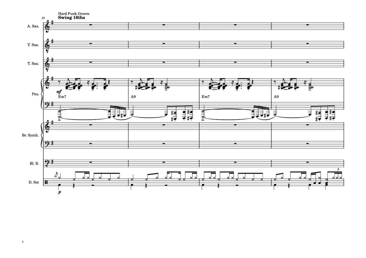 Page 4 of the piano sheet music PDF Piano Guitar Tab – 176th Street Piano by Transcribed by