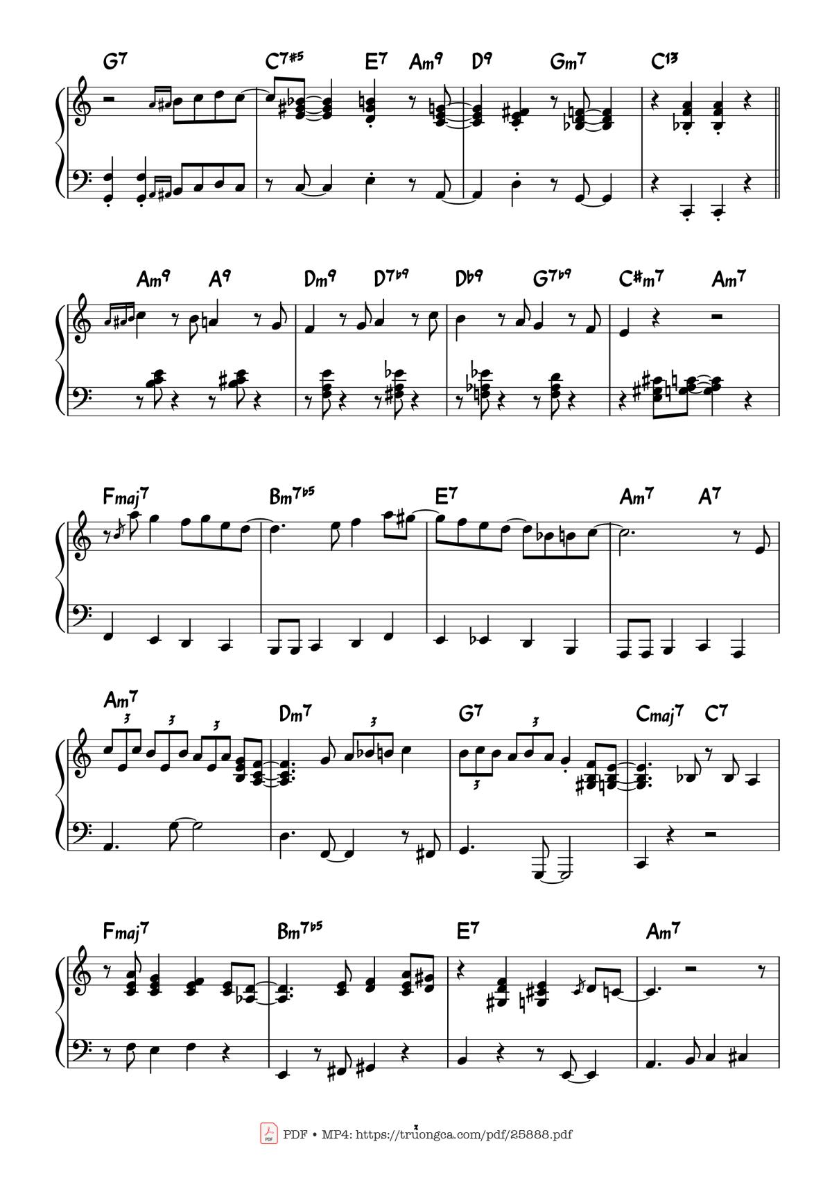 Page 3 of the piano sheet music PDF Piano – FLY ME TO THE MOON Piano by Bart Howard