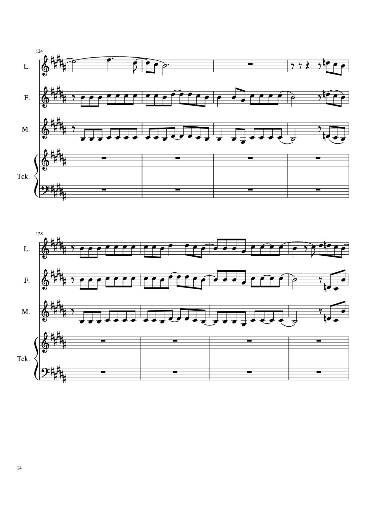 Page 14 of the piano sheet music PDF Piano – The Ballad Of Sara Berry Piano by Music and Lyrics by