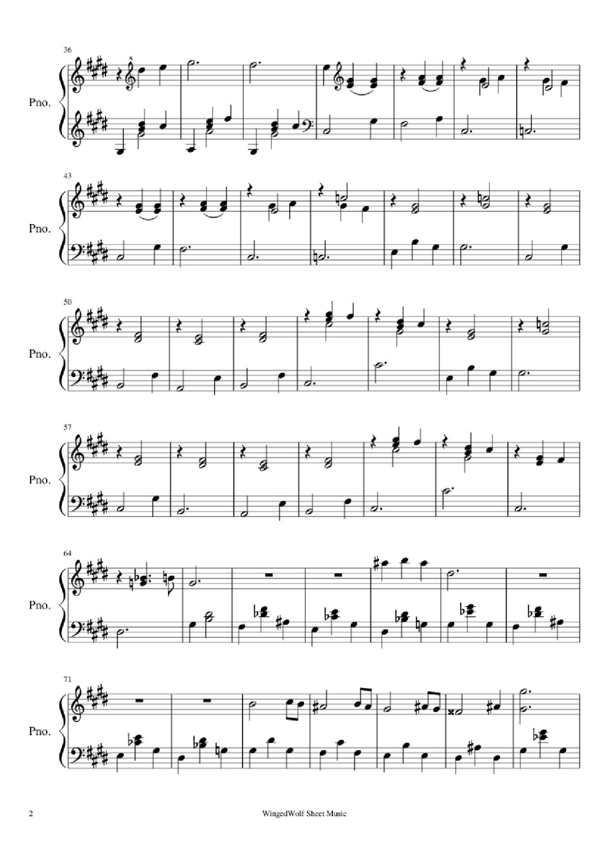 Page 2 of the piano sheet music PDF Piano – Hijo de la Luna Piano by Originally by Mecano Covered by Octavio Vazquez