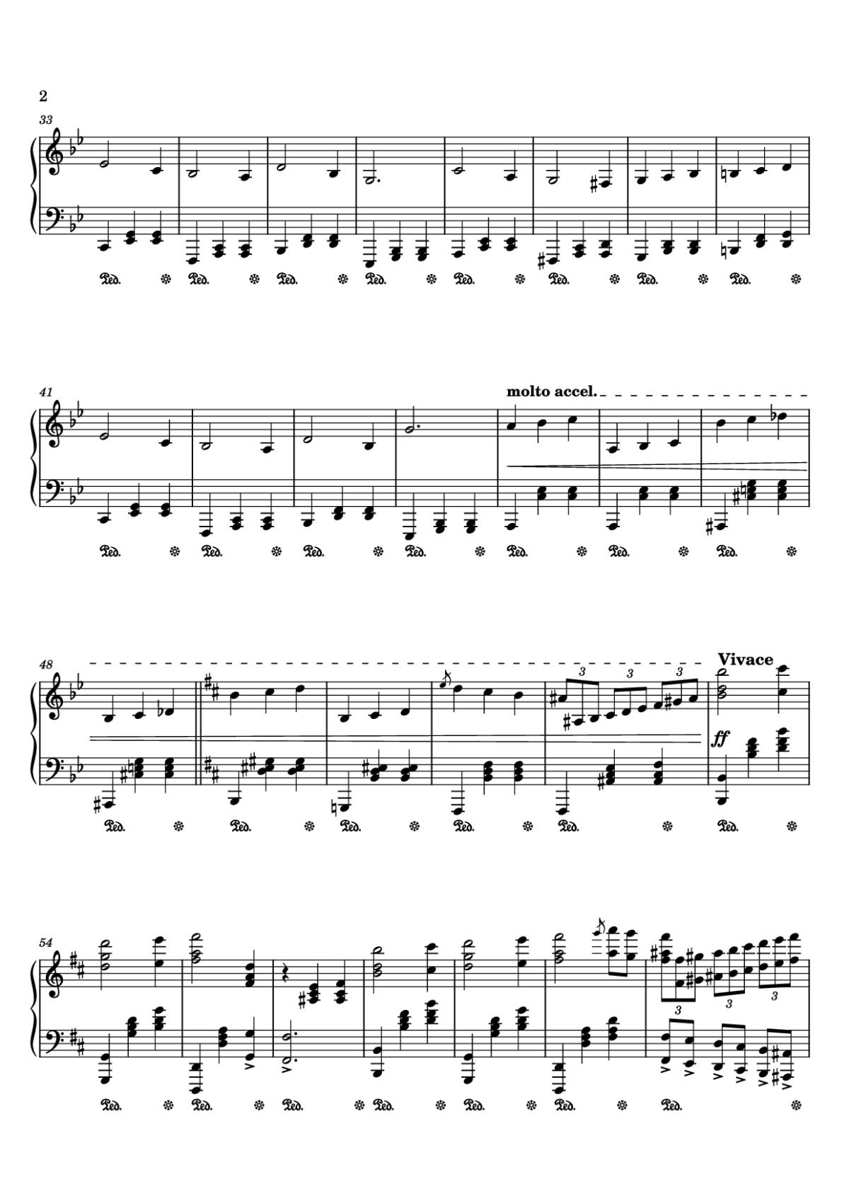 Page 2 of the piano sheet music PDF Piano – Enemies to Lovers Piano by Joshua Kyan. Aalampour