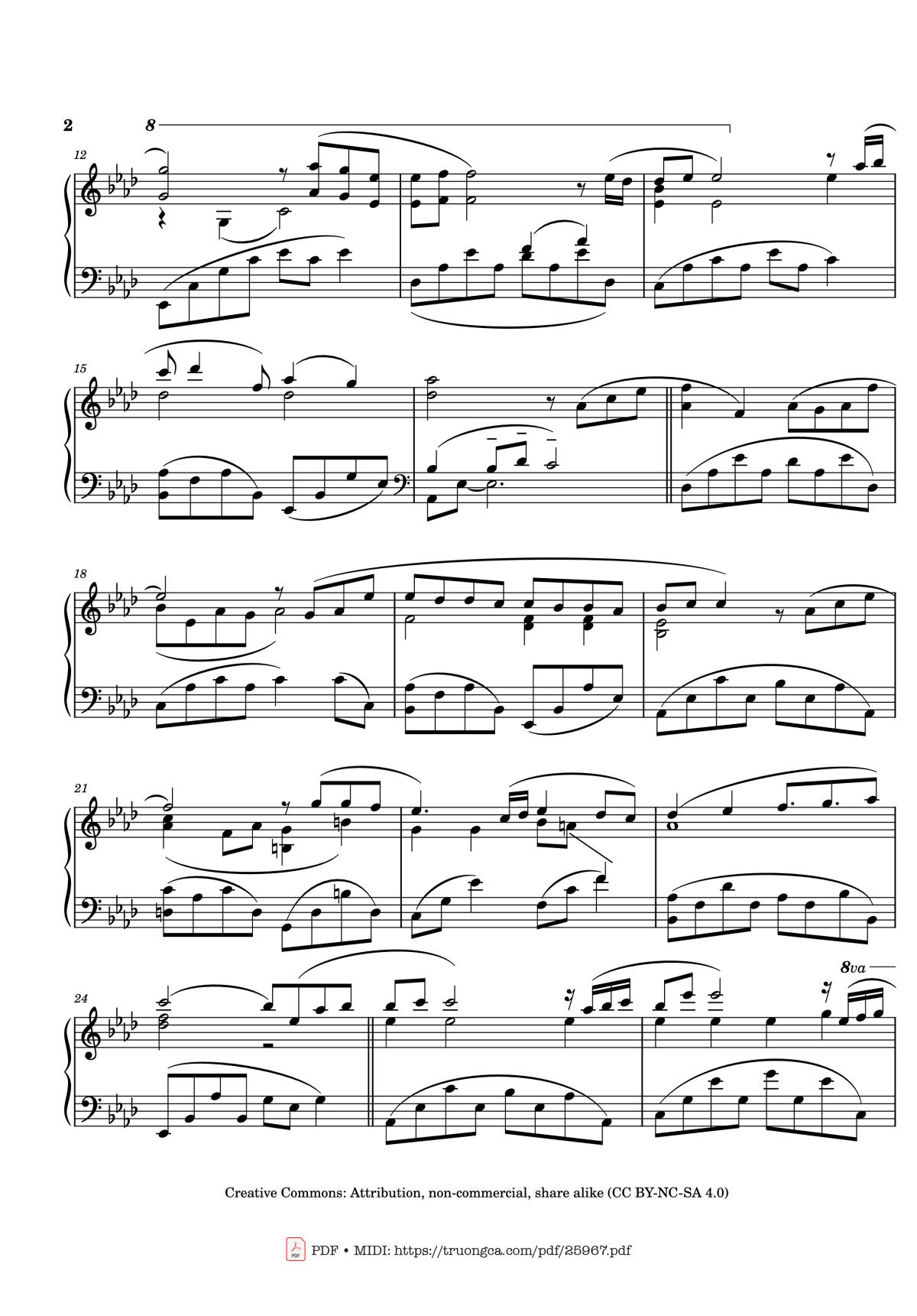 Page 2 of the piano sheet music PDF Piano – Kiss The Rain Piano by Yiruma