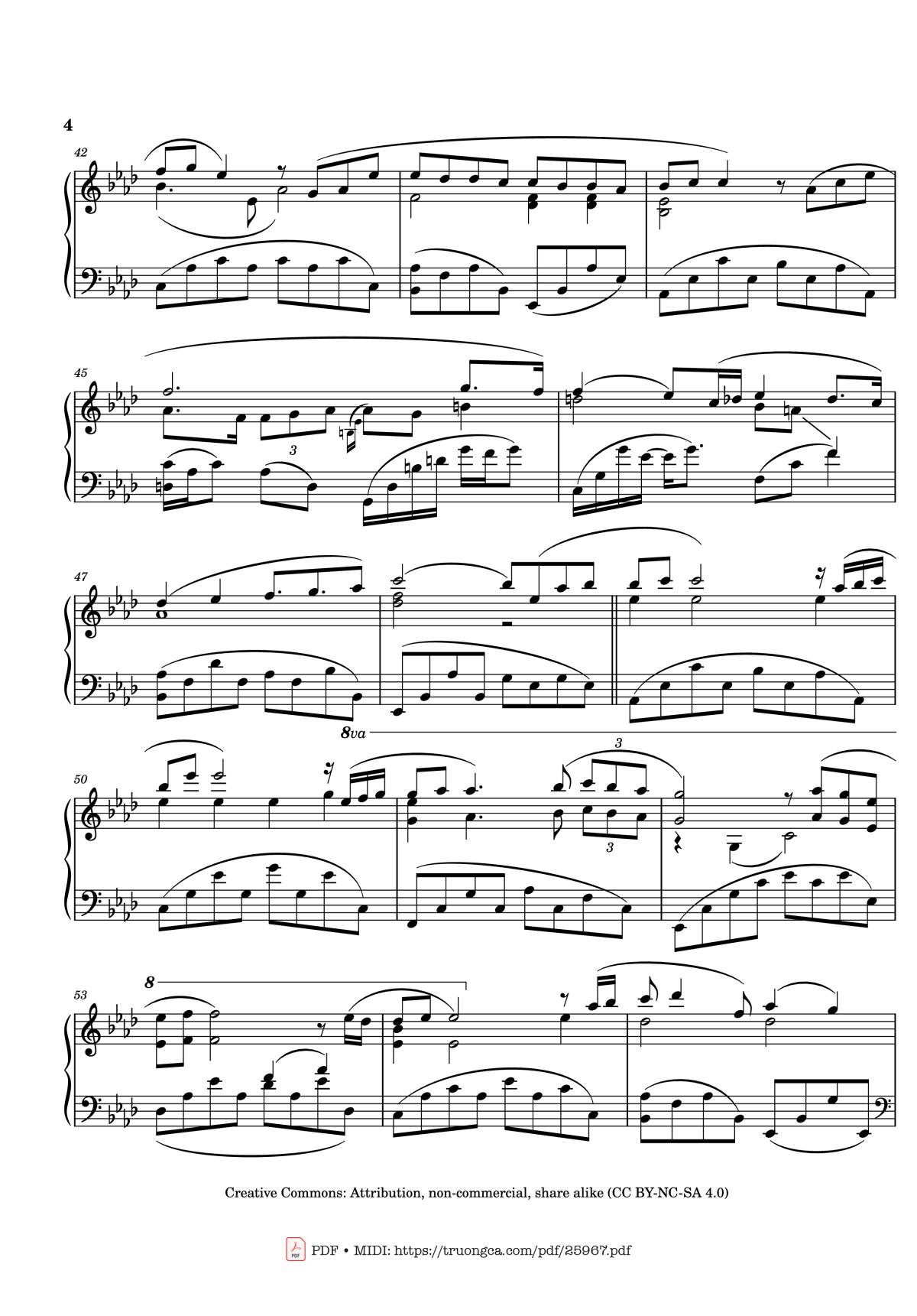 Page 4 of the piano sheet music PDF Piano – Kiss The Rain Piano by Yiruma