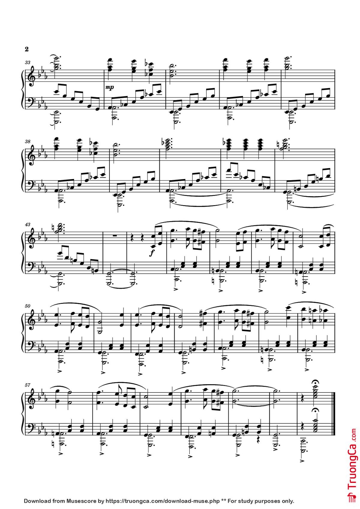 Page 2 of the piano sheet music PDF Piano – Valse Sentimentale No.2 Piano by Masked Pianist
