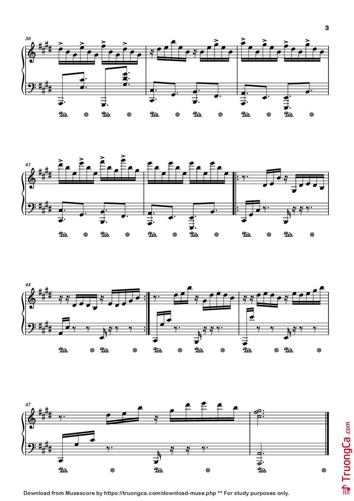Page 3 of the piano sheet music PDF Piano – Drowning love Piano by Arr. Antonis Paterakis