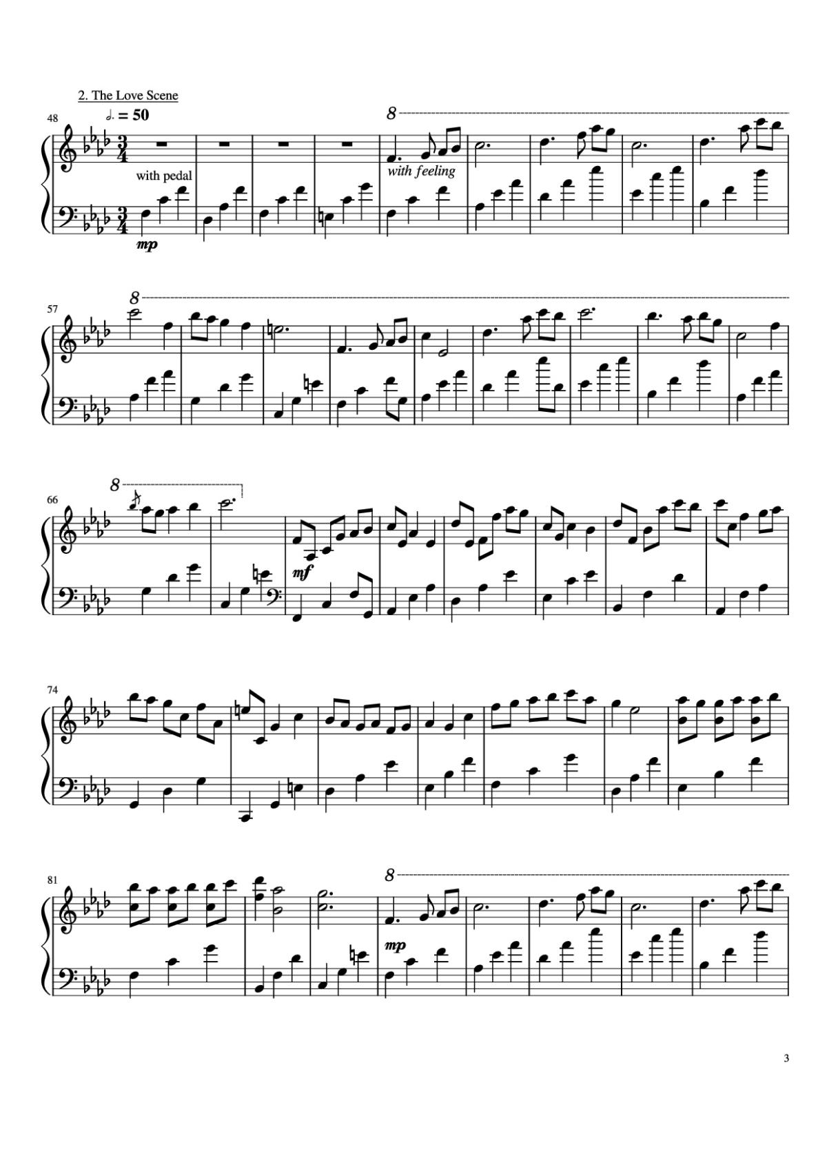 Page 3 of the piano sheet music PDF Piano – Scenes From An Unknown Movie Piano by Brent Buyse