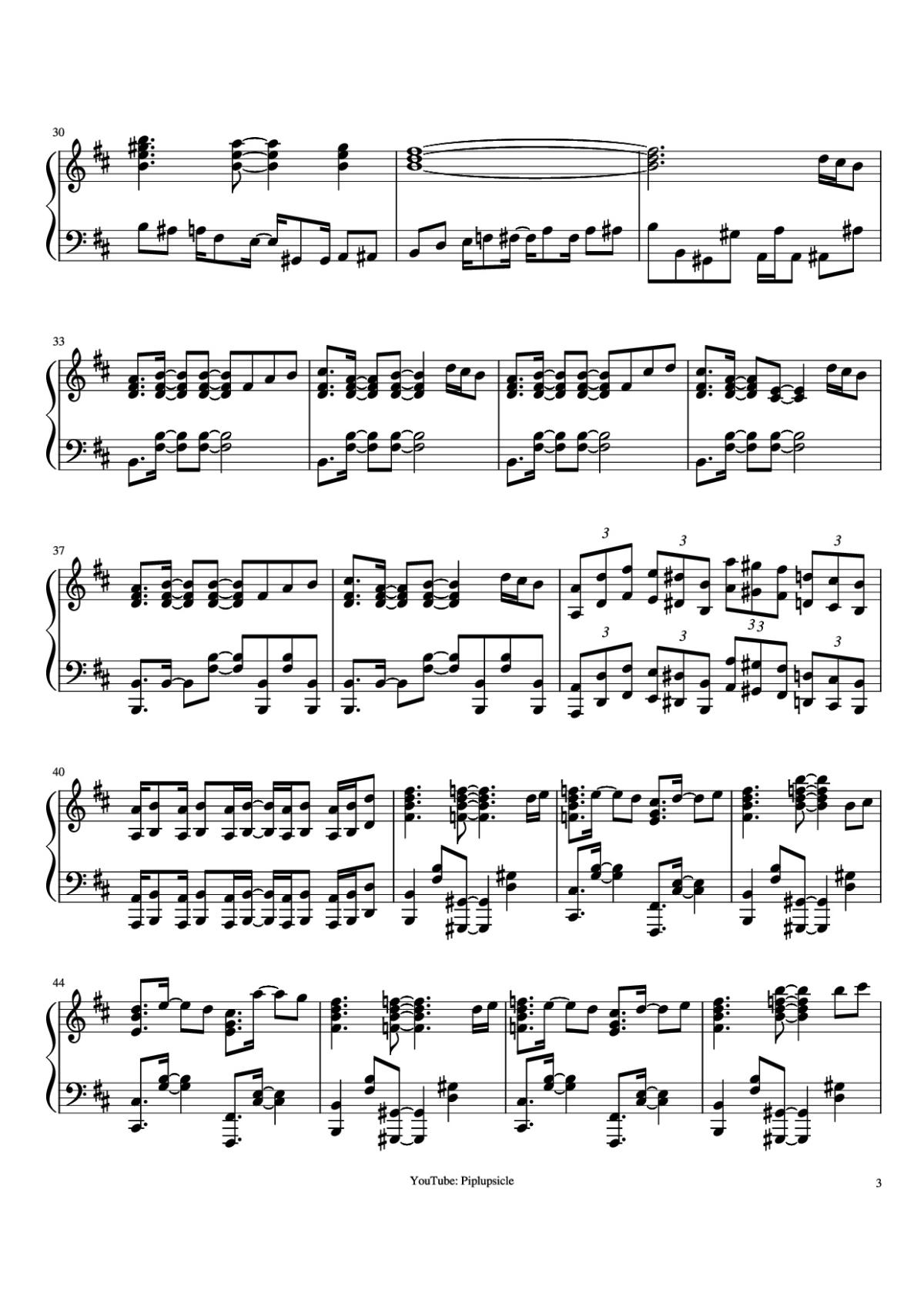 Page 3 of the piano sheet music PDF Piano – Giorno