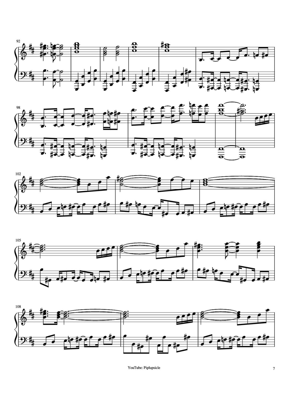 Page 7 of the piano sheet music PDF Piano – Giorno