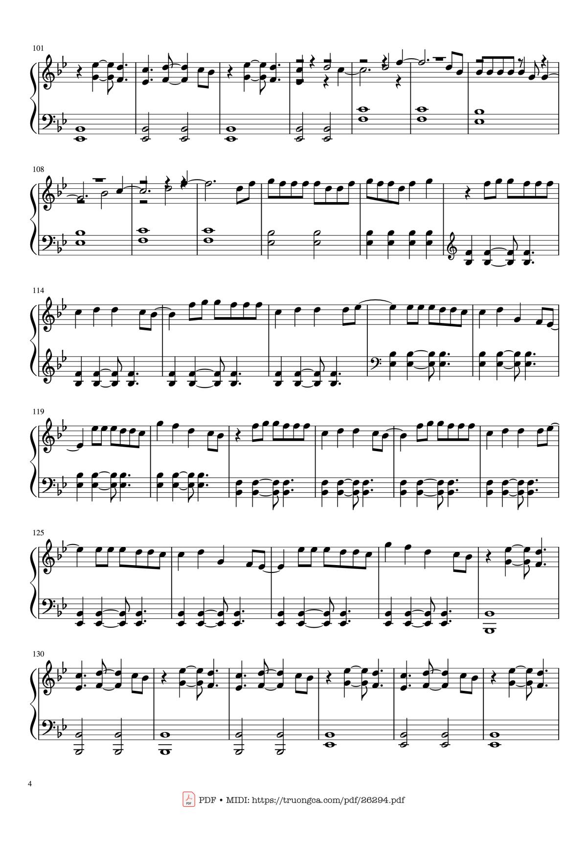 Page 4 of the piano sheet music PDF Piano – Steal My Girl Piano by Composed by: One Direction Arranged by: Matthew Smith-Spangler