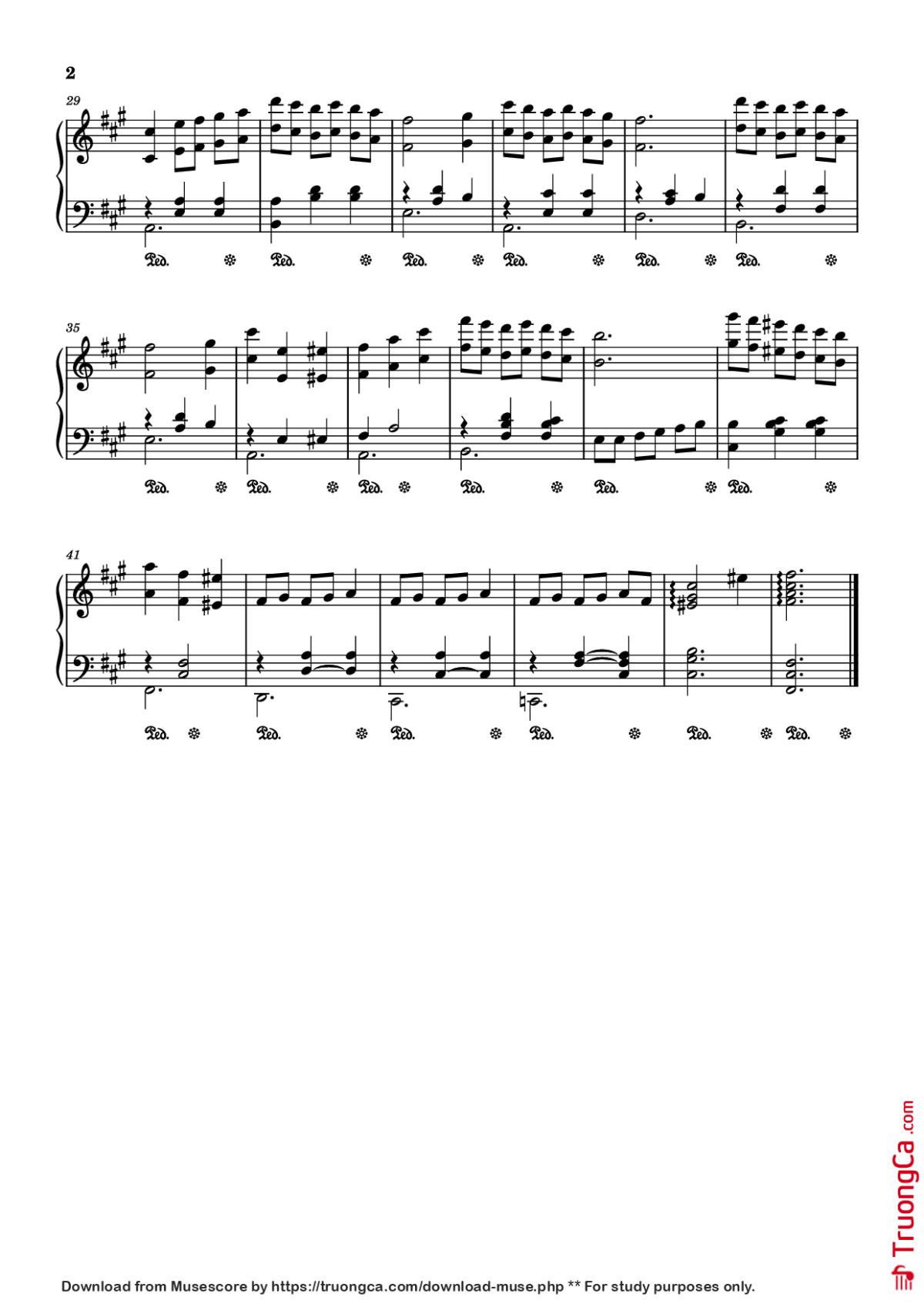 Page 2 of the piano sheet music PDF Piano – Лалаленд Piano by Justin Hurwitz
