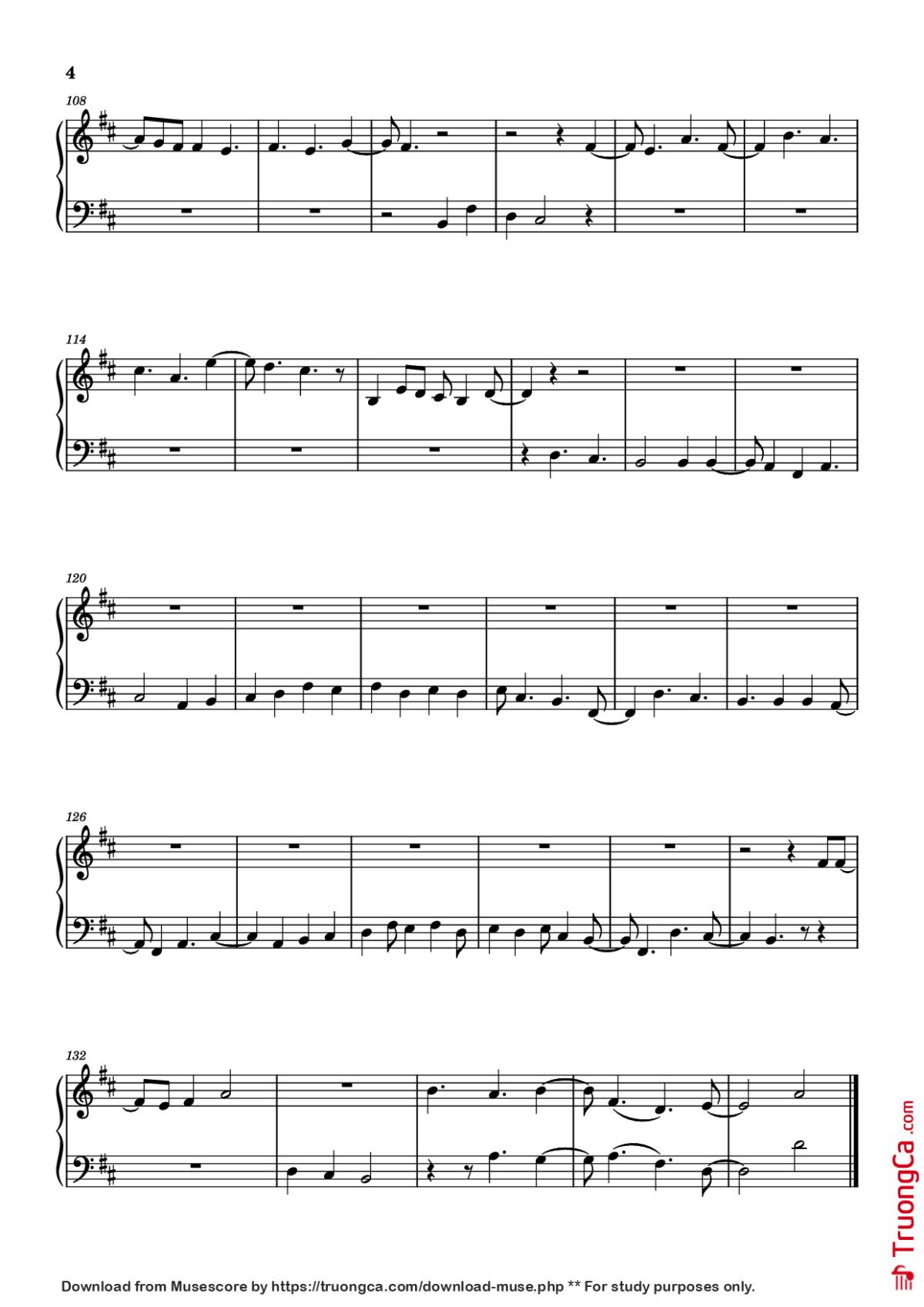 Page 4 of the piano sheet music PDF Piano – Would You Fall In Love With Me Again Piano by Jorge Rivera-Herrans
